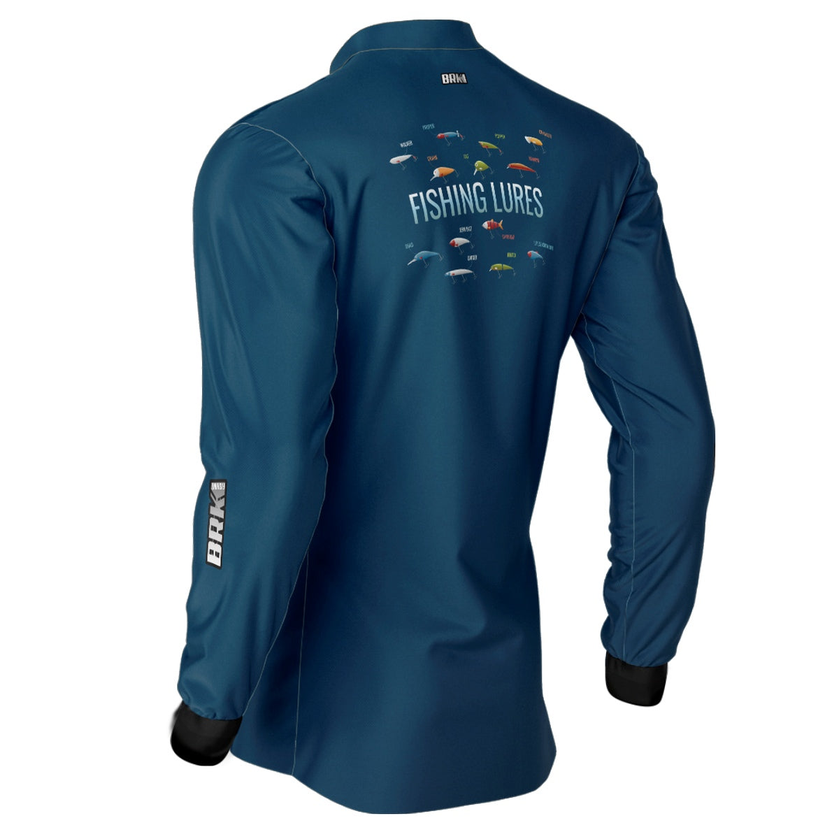 Camisa de Pesca Brk Azul Iscas Artificiais com UV50+ - Brk Fishing