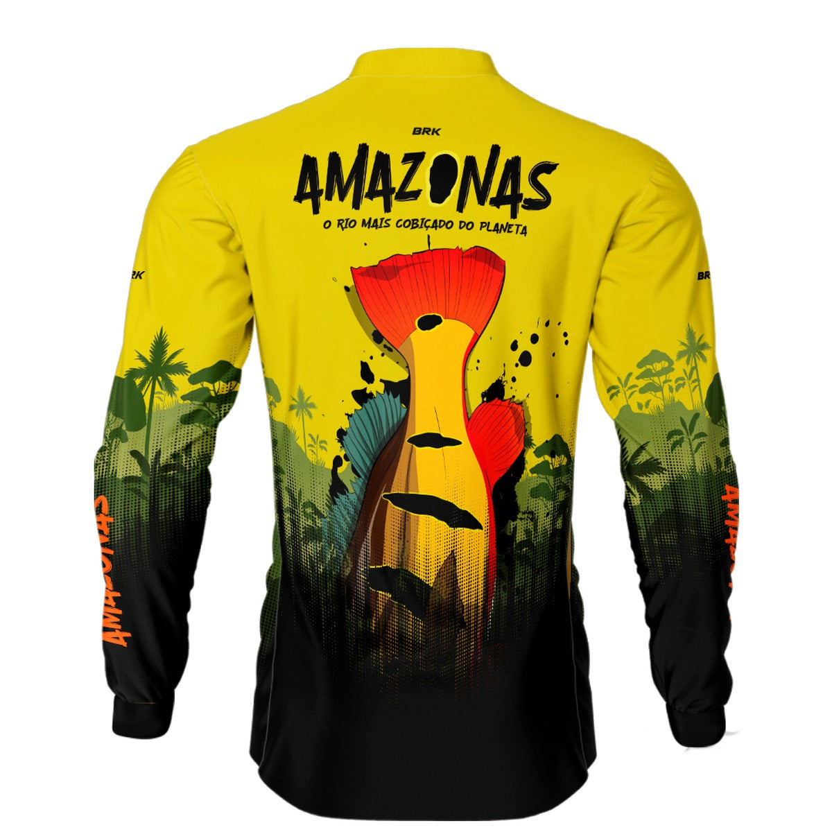 Camisa de Pesca Brk Amarela Amazonas com UV50+ - Brk Fishing