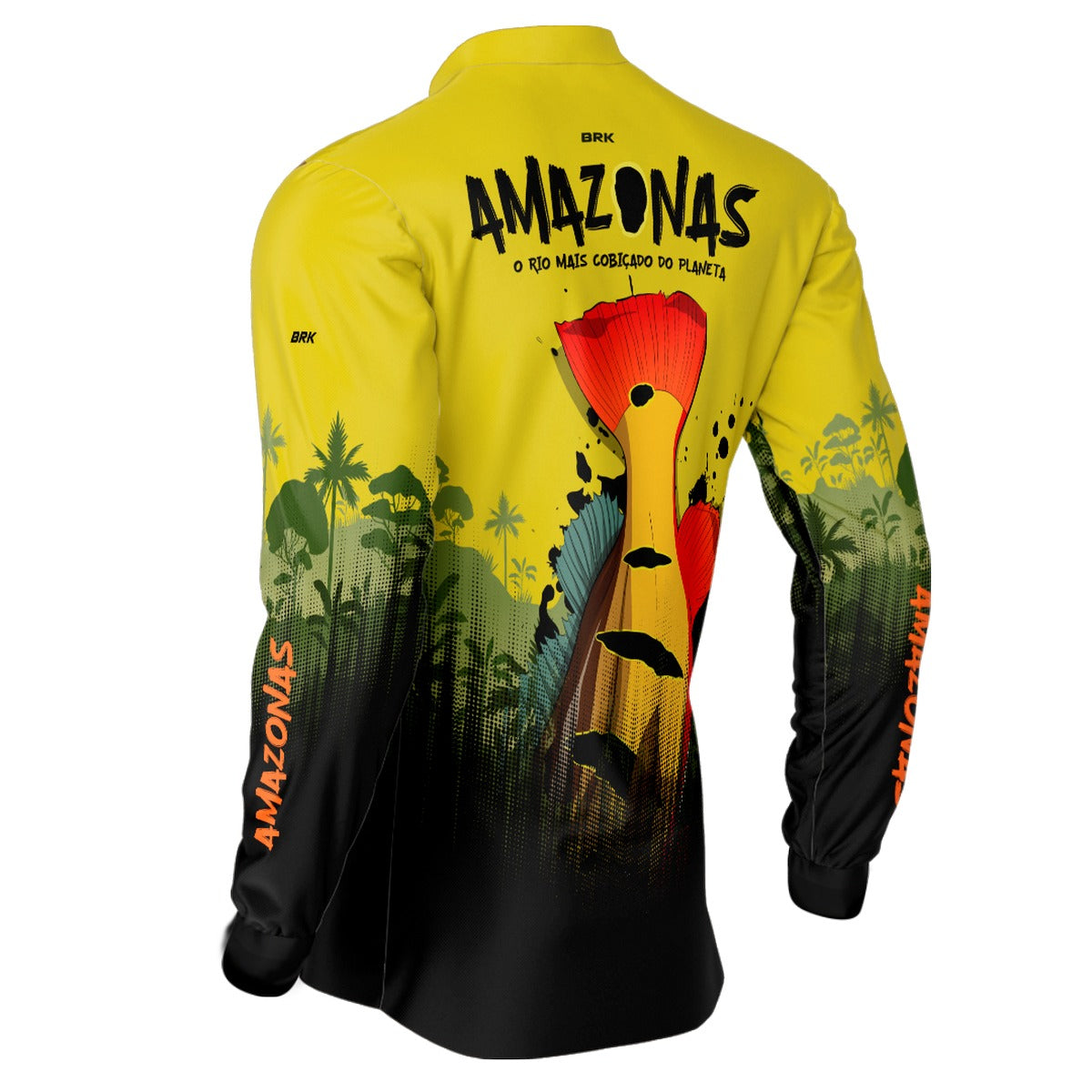 Camisa de Pesca Brk Amarela Amazonas com UV50+ - Brk Fishing