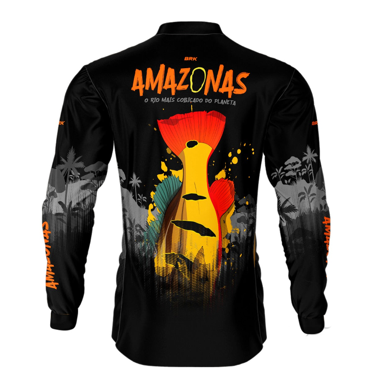 Camisa de Pesca Brk Preta Amazonas com UV50+ - Brk Fishing