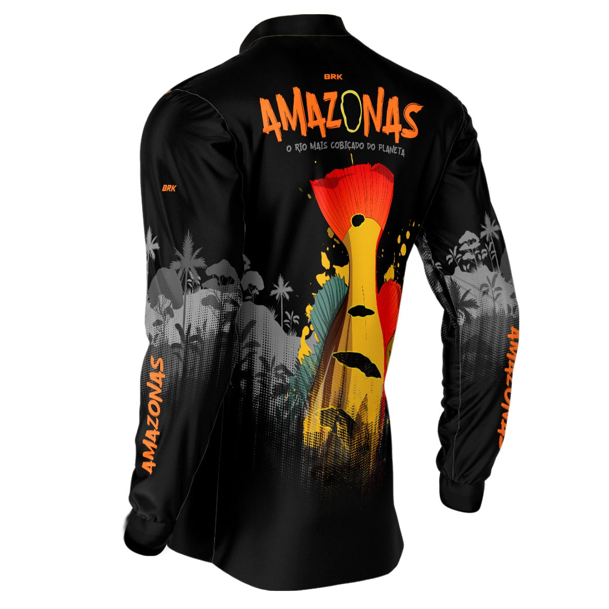 Camisa de Pesca Brk Preta Amazonas com UV50+ - Brk Fishing