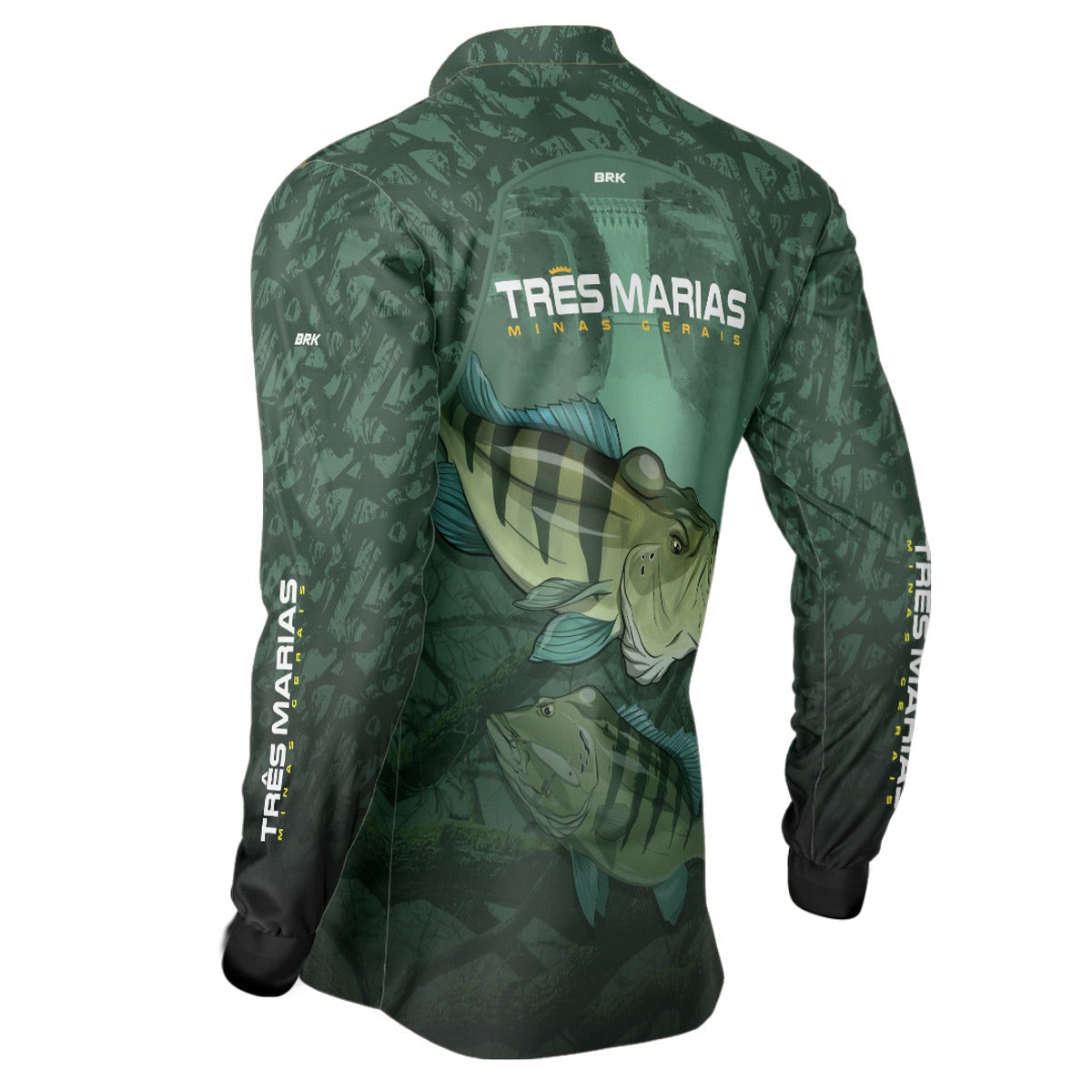 Camisa de Pesca Brk Verde Tucunaré Azul Três Marias com UV50+ - Brk Fishing