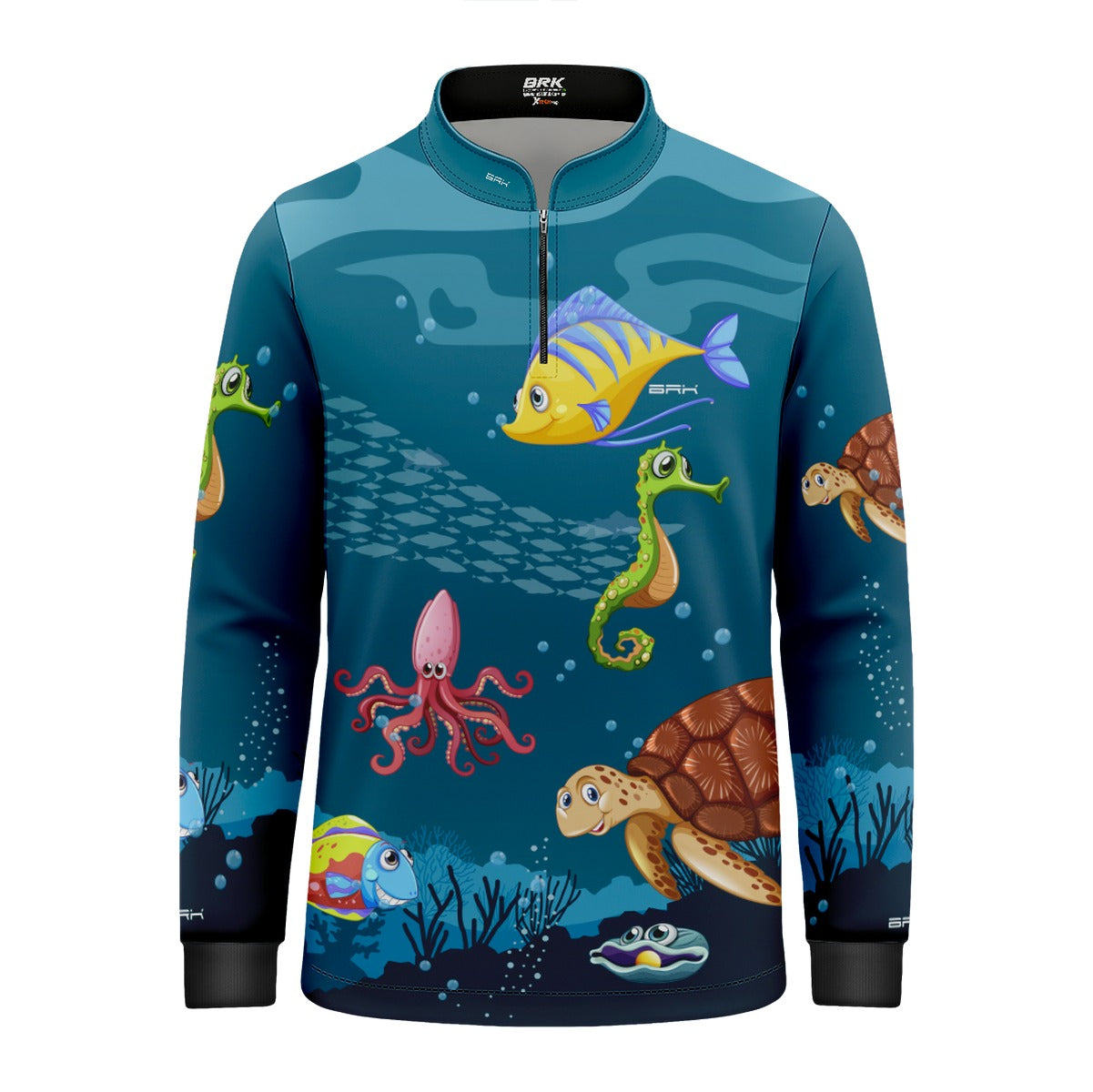Camisa de Pesca Infantil Brk Animais Marinhos com UV50 + - Brk Fishing