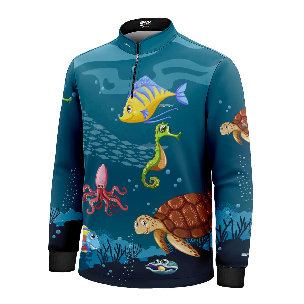 Camisa de Pesca Infantil Brk Animais Marinhos com UV50 + - Brk Fishing