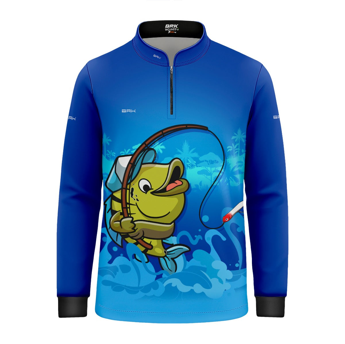 Camisa de Pesca Infantil Brk Tucunaré Azul com UV50 + - Brk Fishing