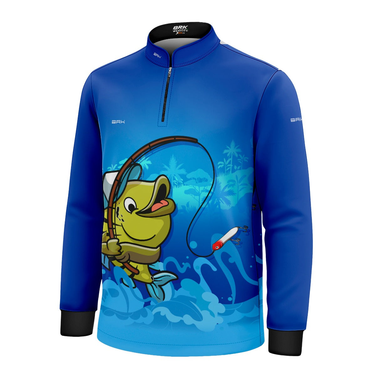 Camisa de Pesca Infantil Brk Tucunaré Azul com UV50 + - Brk Fishing