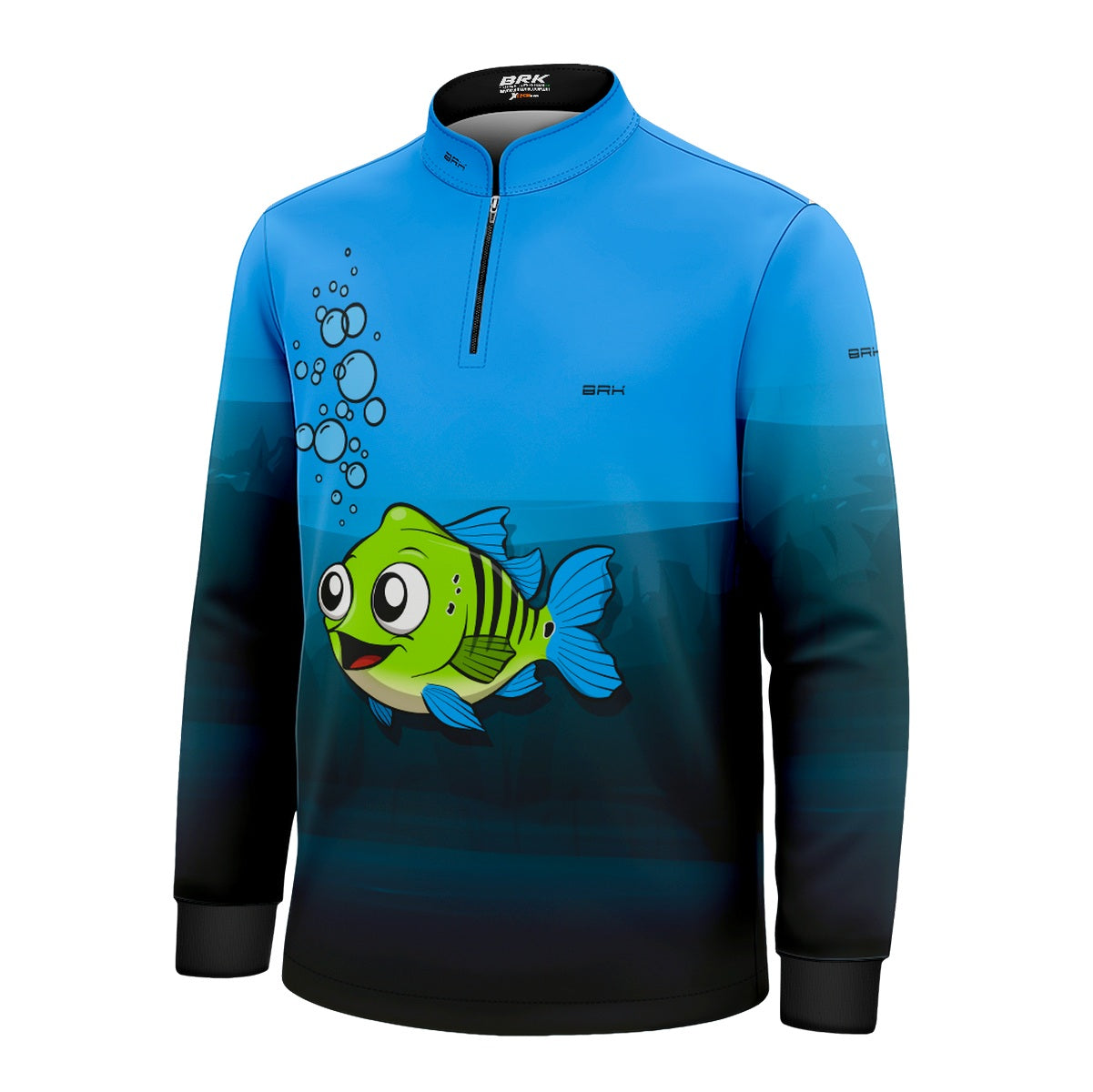 Camisa de Pesca Infantil Brk Tucuna Azul com UV50 + - Brk Fishing
