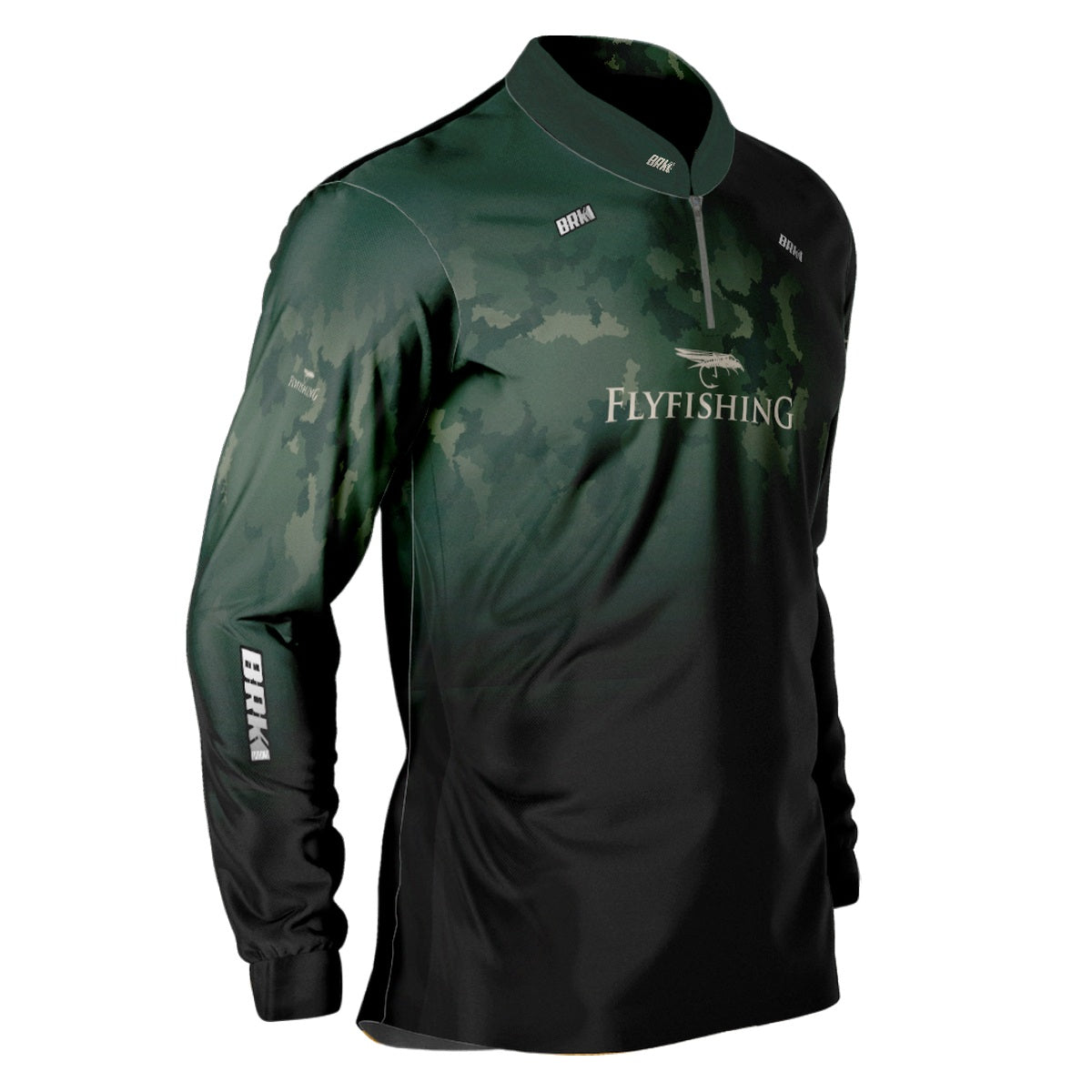 Camisa de Pesca Brk Fly Fishing Lure Verde Camo com UV50+ - Brk Fishing