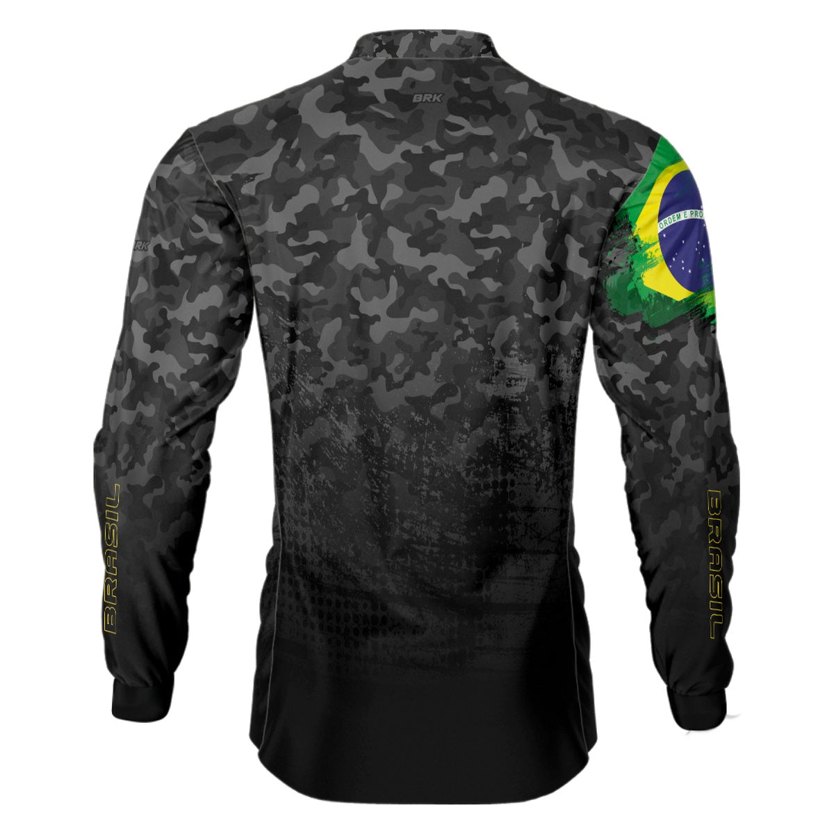 Camisa de Pesca Brk Brasil Camuflada Preto com UV50+ - Brk Fishing