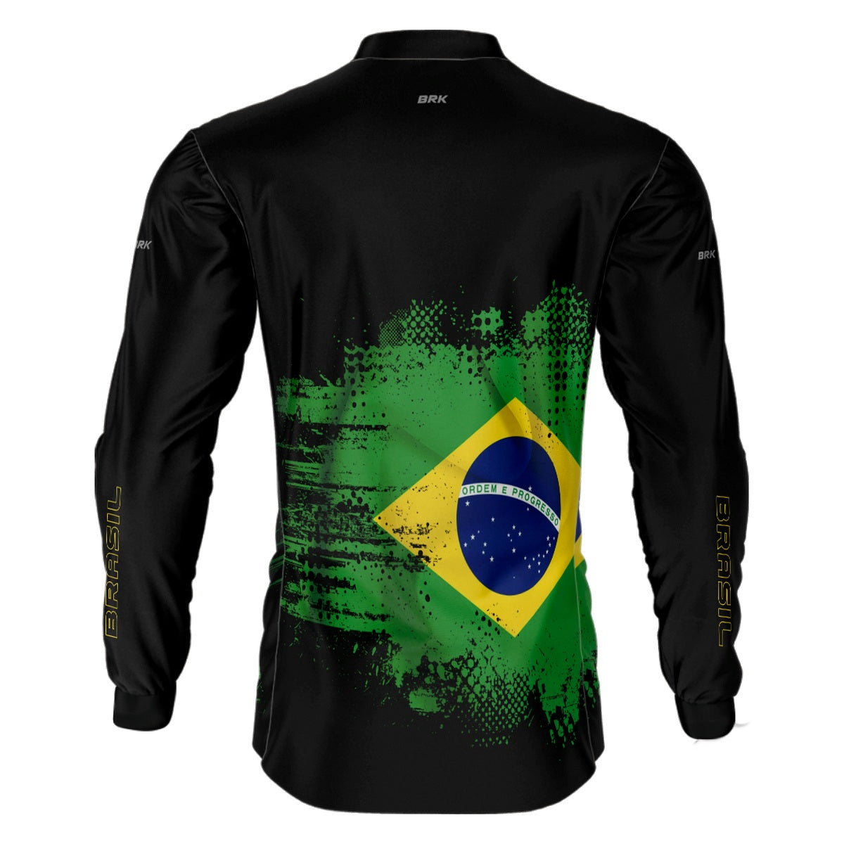 Camisa de Pesca Brk Preta Brasil com UV50+ - Brk Fishing