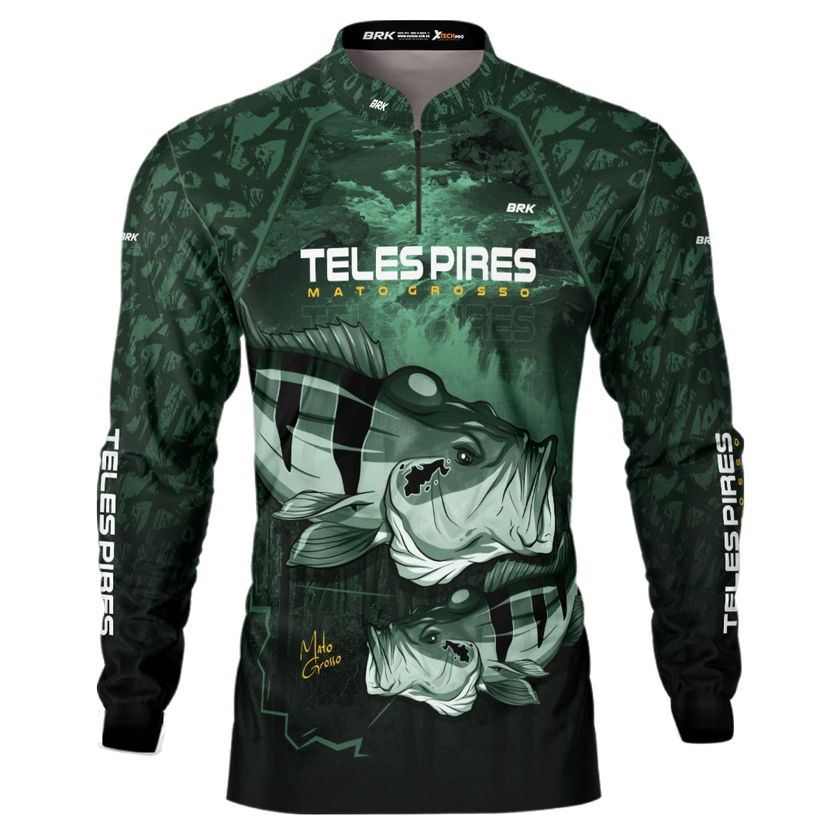 Camisa de Pesca Brk Rio Teles Pires Tucunare Açu com UV50+ - Brk Fishing