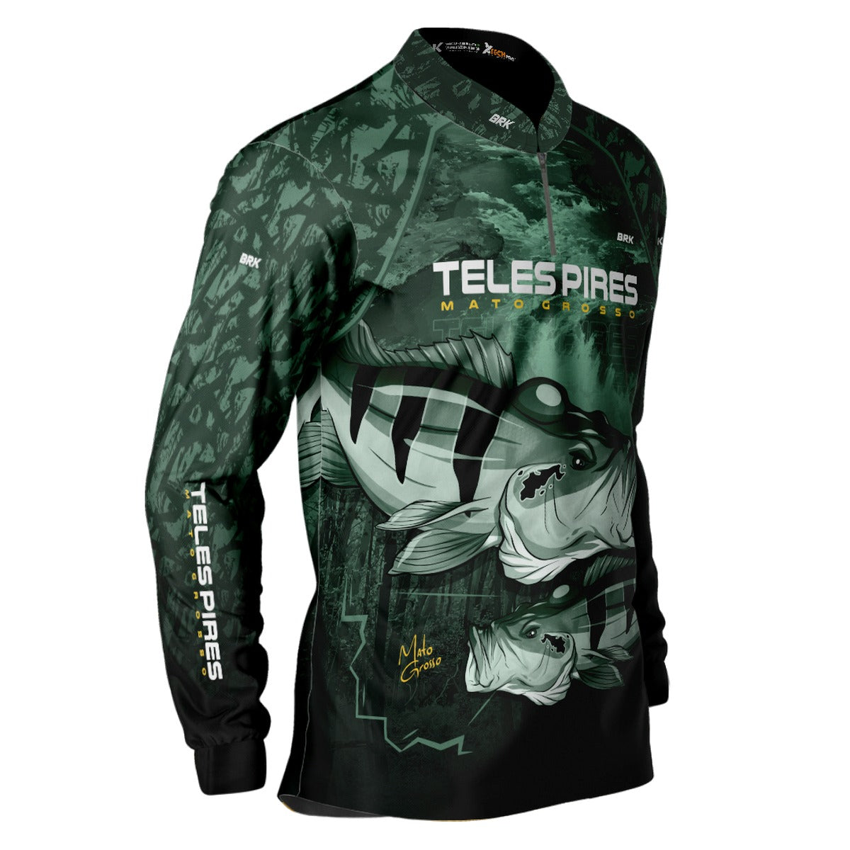 Camisa de Pesca Brk Rio Teles Pires Tucunare Açu com UV50+ - Brk Fishing
