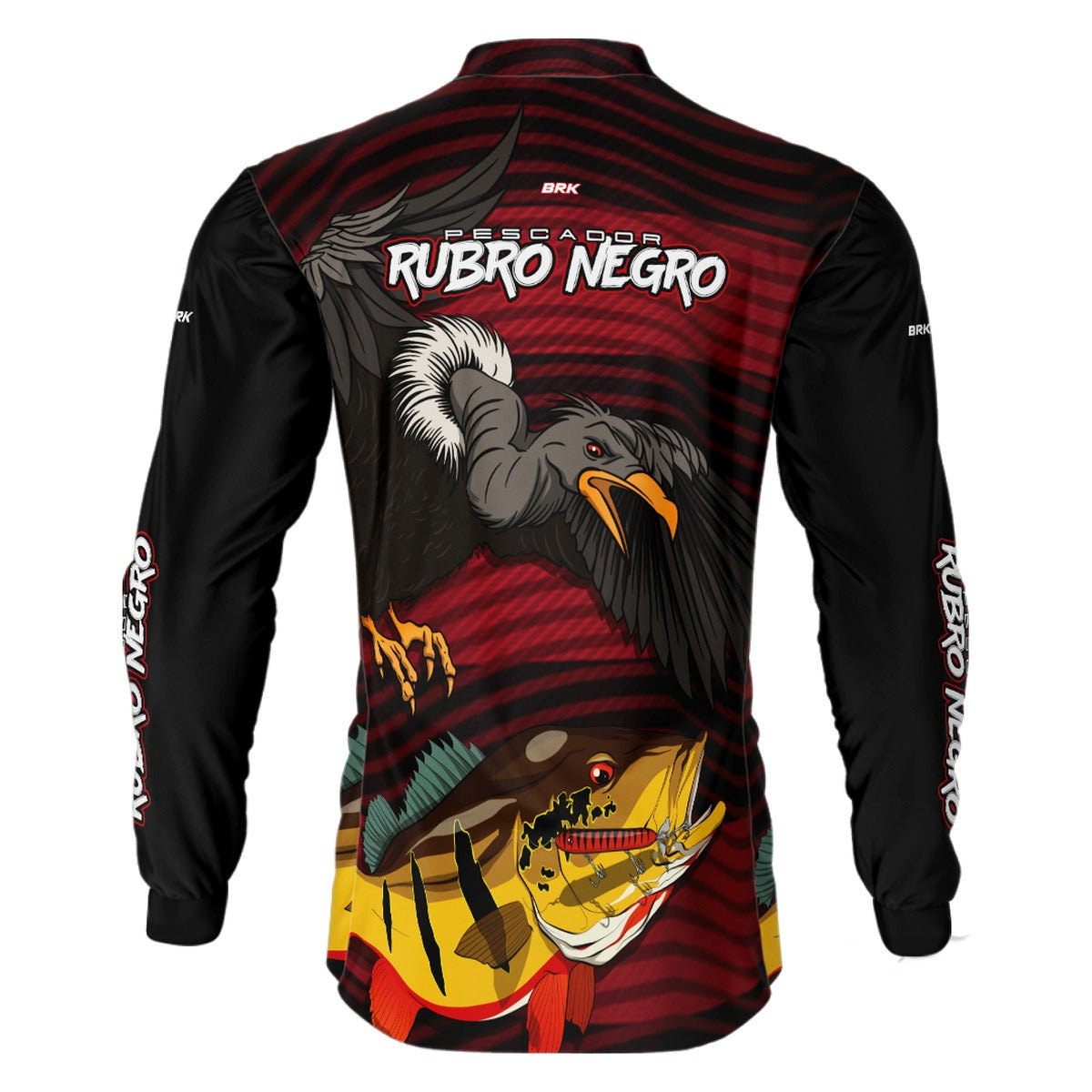 Camisa de Pesca Brk Pescador Rubro Negro 2023 com UV50+ - Brk Fishing