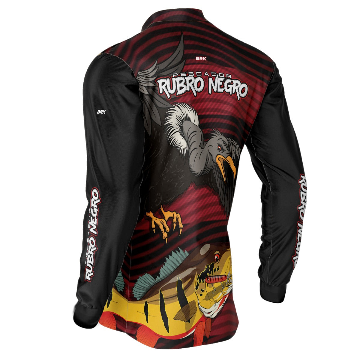 Camisa de Pesca Brk Pescador Rubro Negro 2023 com UV50+ - Brk Fishing