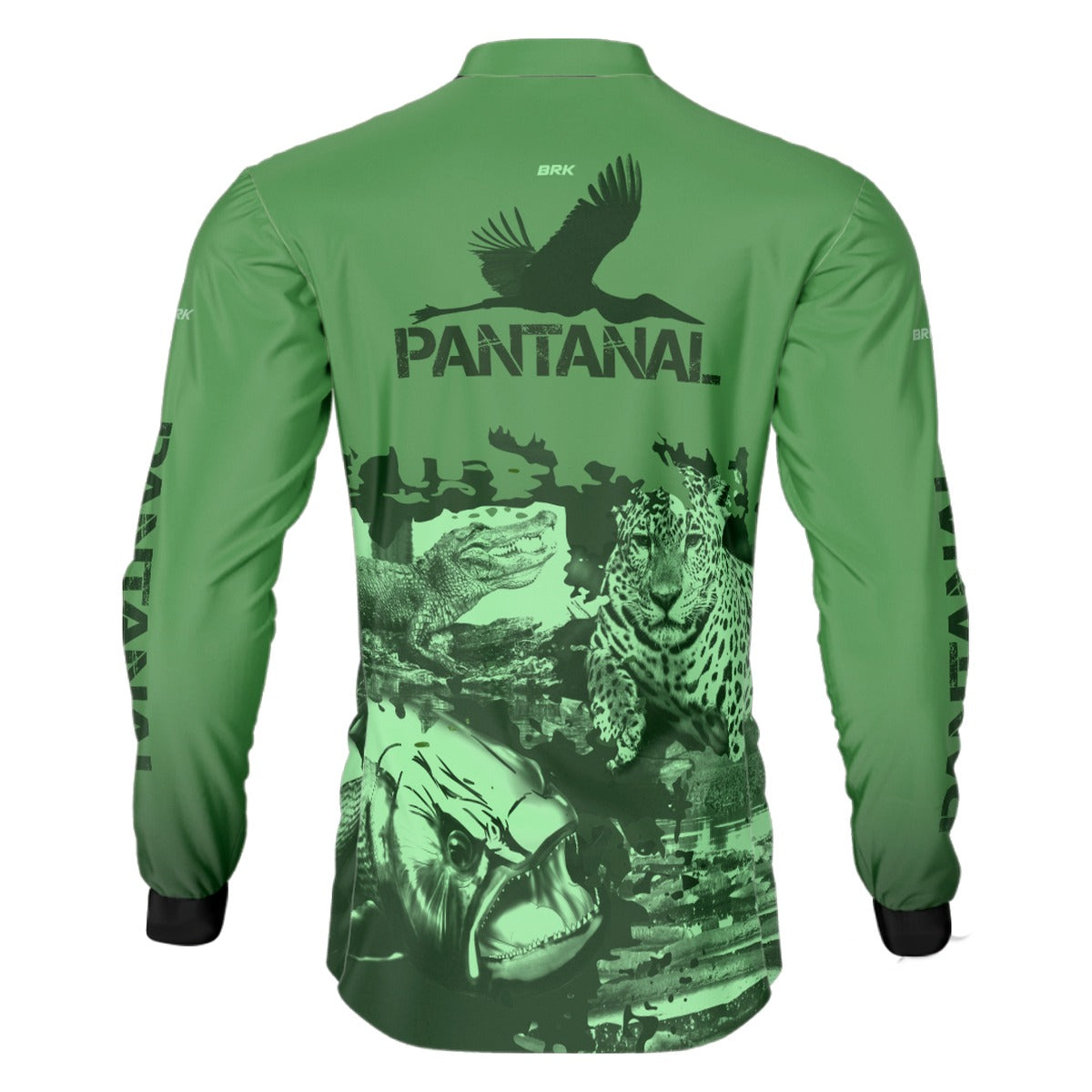 Camisa de Pesca Brk Verde Pantanal com UV50+ - Brk Fishing