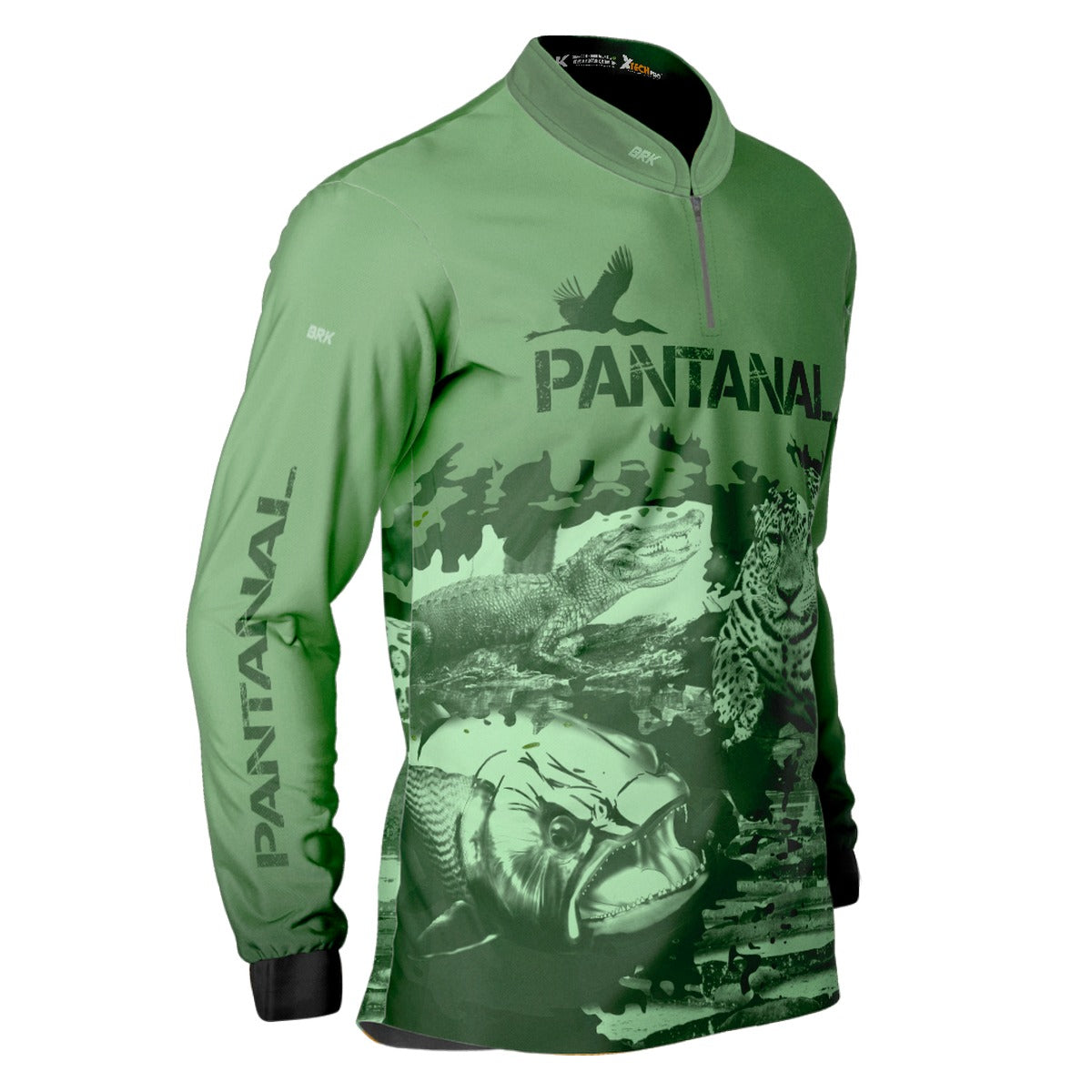 Camisa de Pesca Brk Verde Pantanal com UV50+ - Brk Fishing