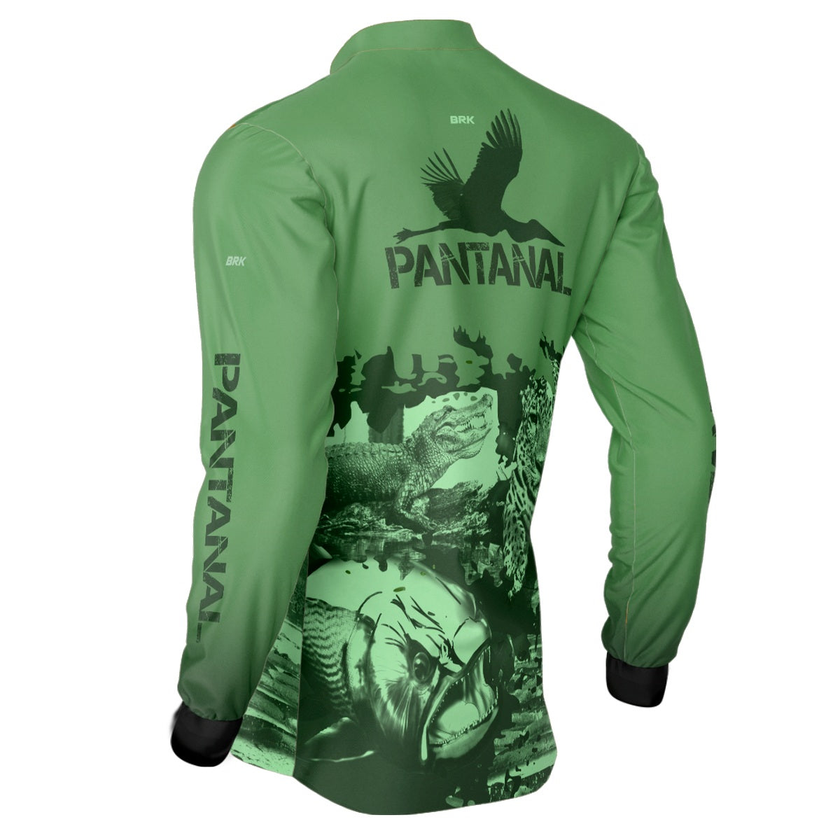 Camisa de Pesca Brk Verde Pantanal com UV50+ - Brk Fishing