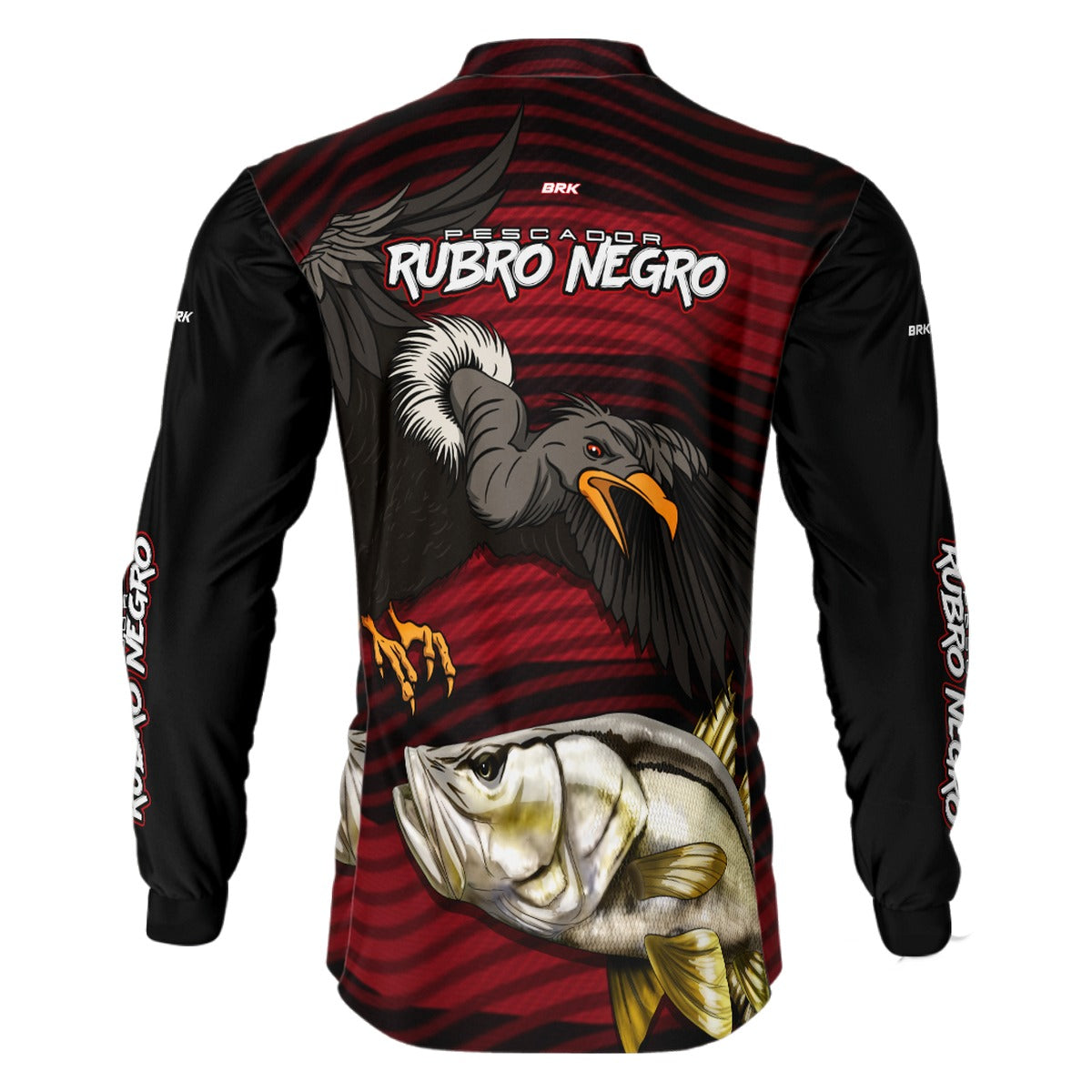 Camisa de Pesca Brk Pescador Rubro Negro Robalo com UV50+ - Brk Fishing