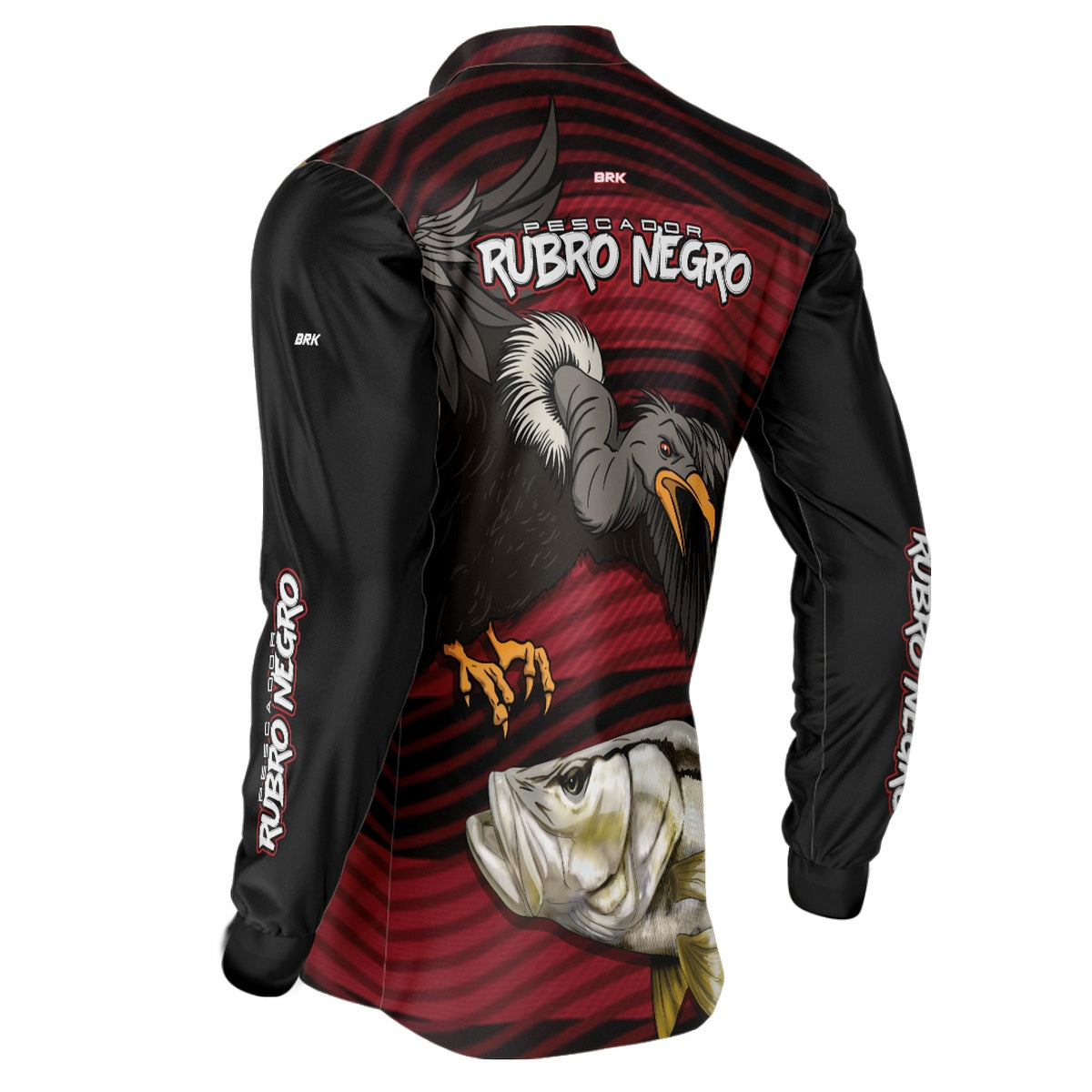 Camisa de Pesca Brk Pescador Rubro Negro Robalo com UV50+ - Brk Fishing