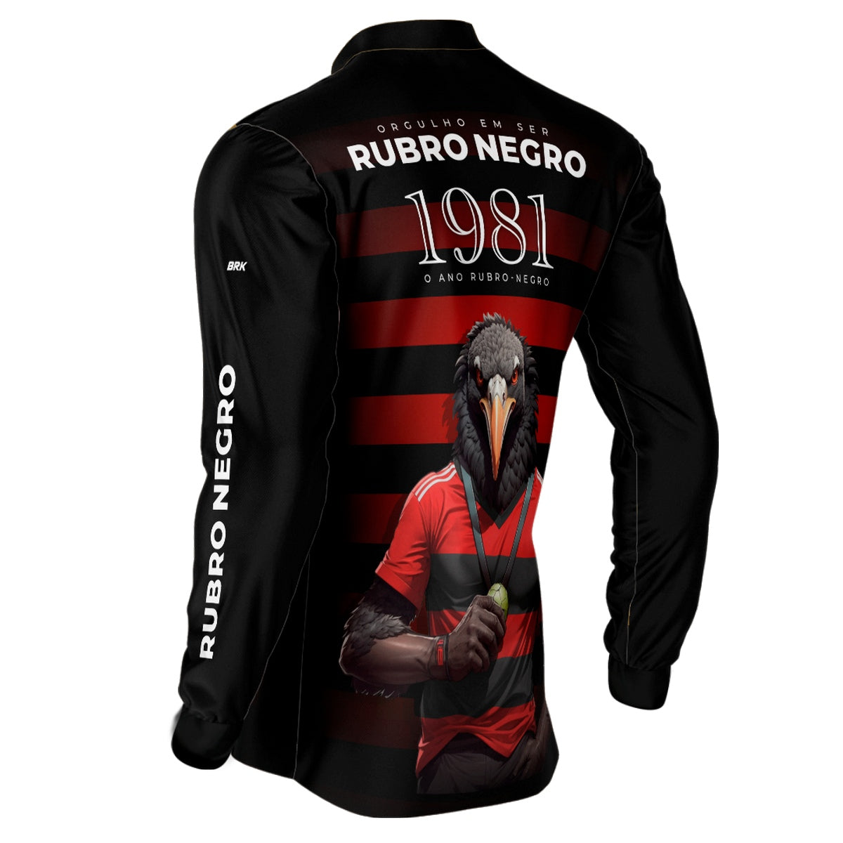 Camisa de Pesca Brk Orgulho de ser Rubro Negro com UV50+ - Brk Fishing