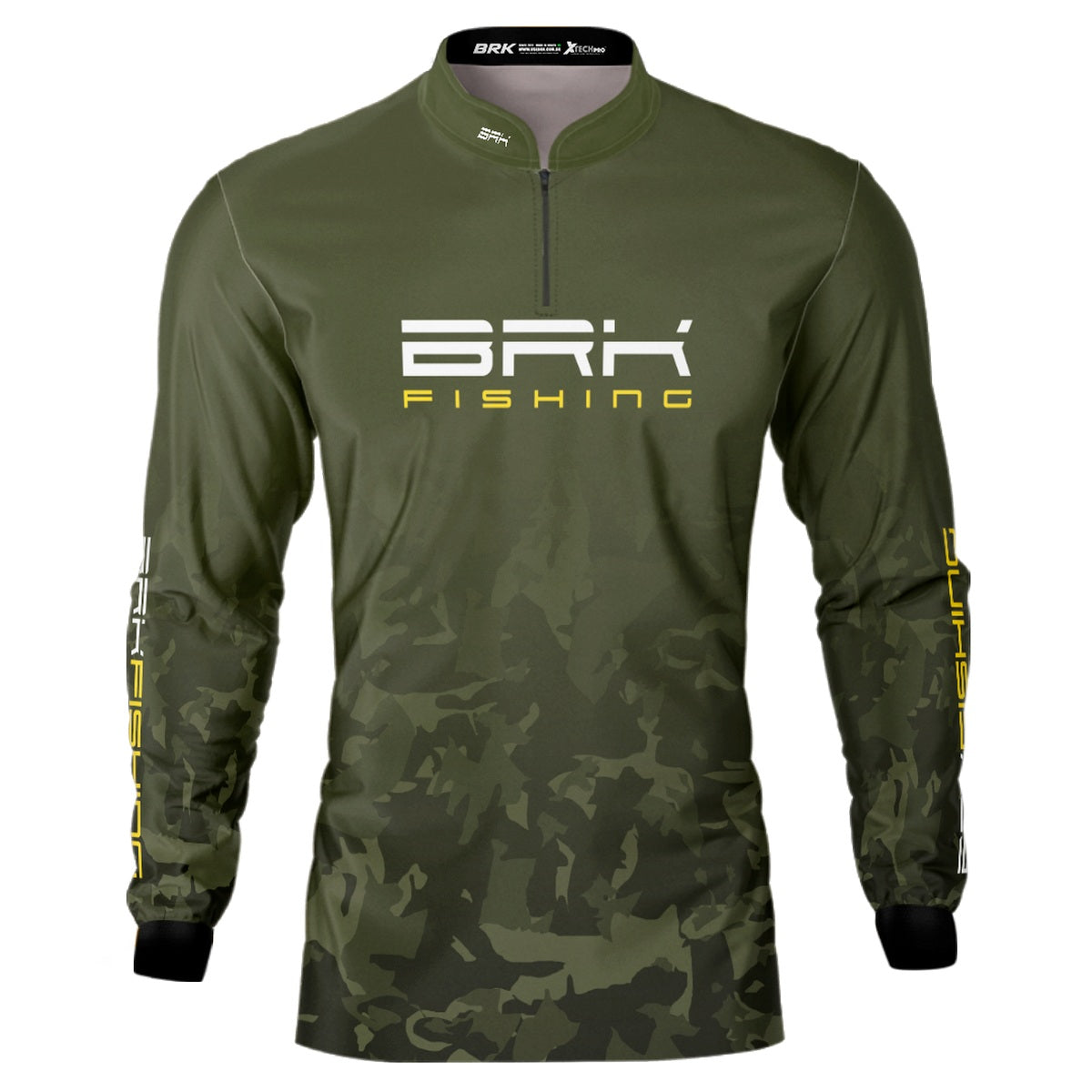 Camisa de Pesca Brk Fishing Verde Musgo Peixe Dourado com UV50+ - Brk Fishing