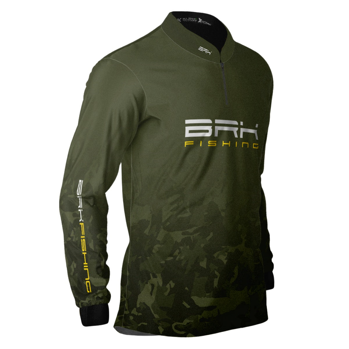 Camisa de Pesca Brk Fishing Verde Musgo Peixe Dourado com UV50+ - Brk Fishing