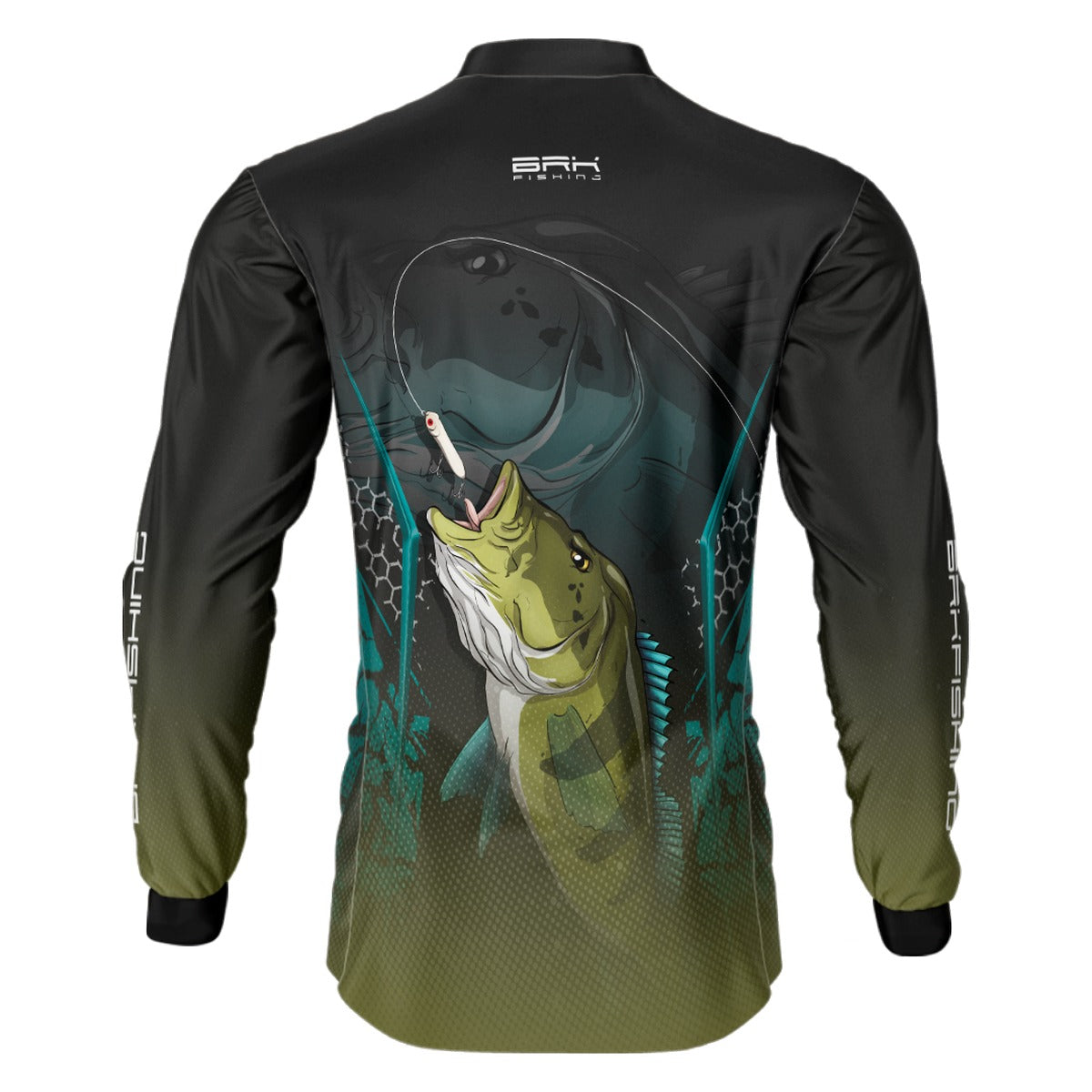 Camisa de Pesca Azul e Preta Brk Tucunaré Azul com UV50+ - Brk Fishing
