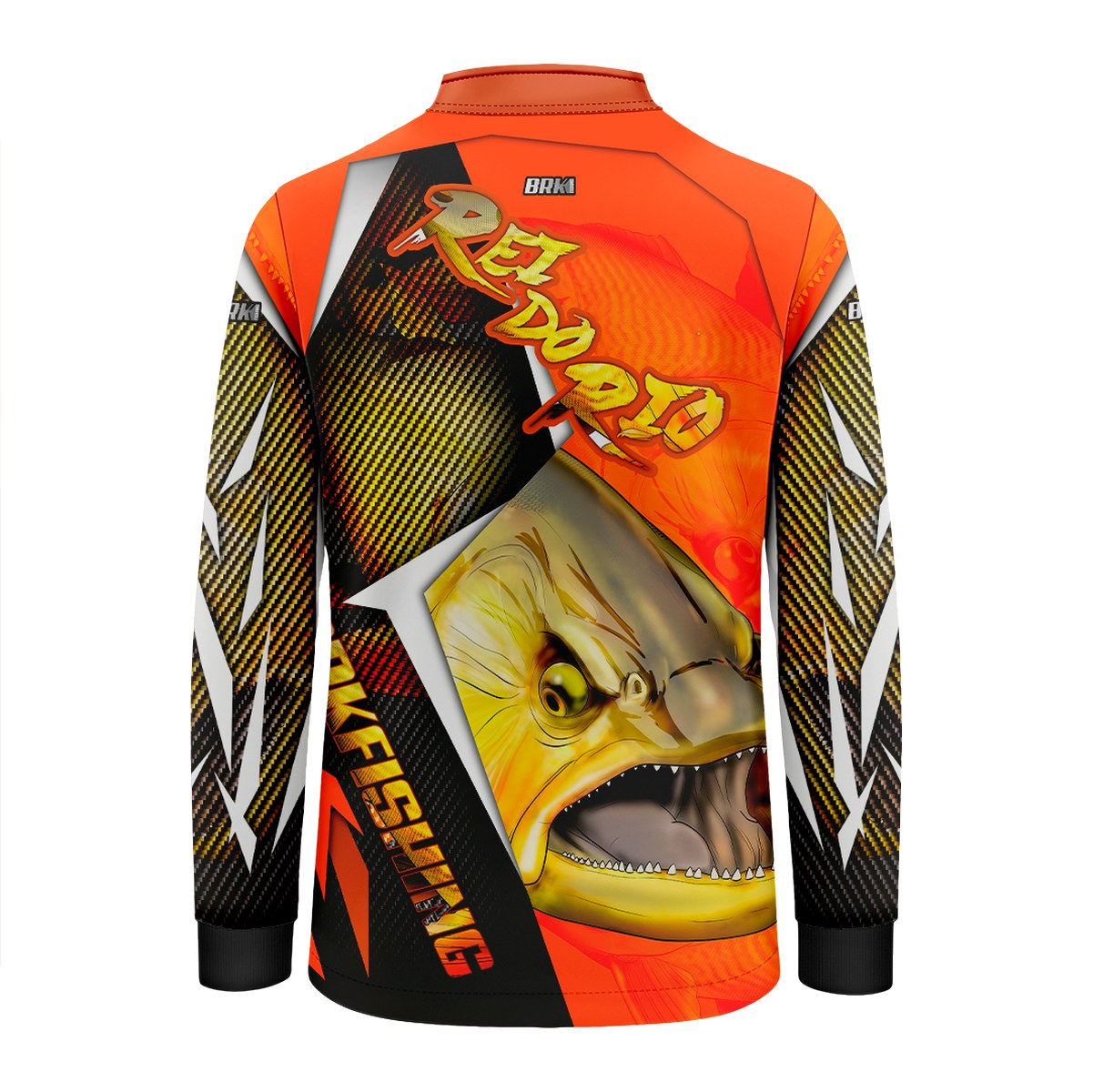 Camisa de Pesca Infantil Brk Dourado Rei do Rio 1.0 com UV 50+ - Brk Fishing