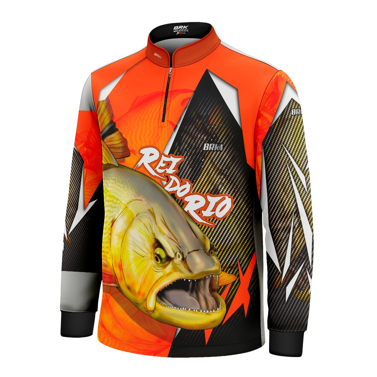Camisa de Pesca Infantil Brk Dourado Rei do Rio 1.0 com UV 50+ - Brk Fishing