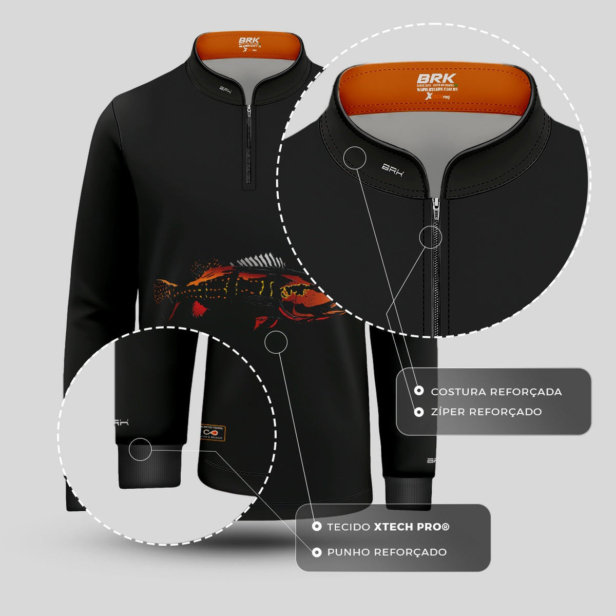 Camisa de Pesca Infantil Brk Tucunaré Açu Amazon com Proteção UV50+ - Brk Fishing