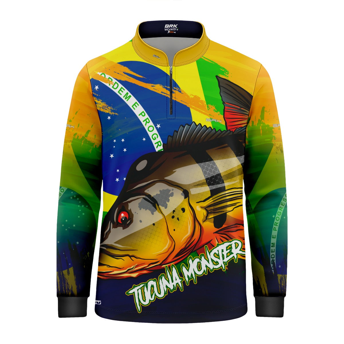 Camisa de Pesca Infantil Brk Tucunaré Açu Brasil com Proteção UV50+ - Brk Fishing