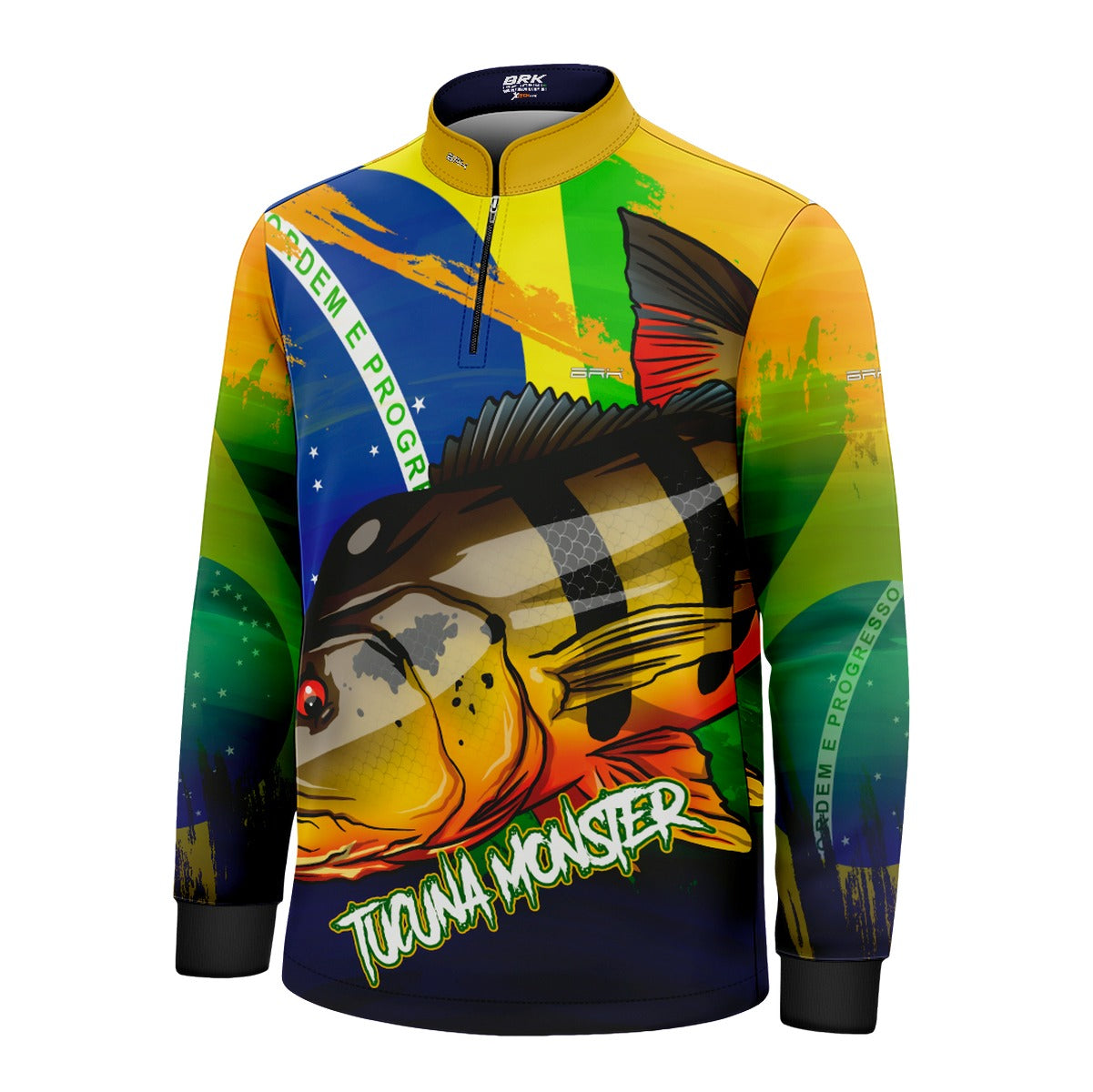 Camisa de Pesca Infantil Brk Tucunaré Açu Brasil com Proteção UV50+ - Brk Fishing