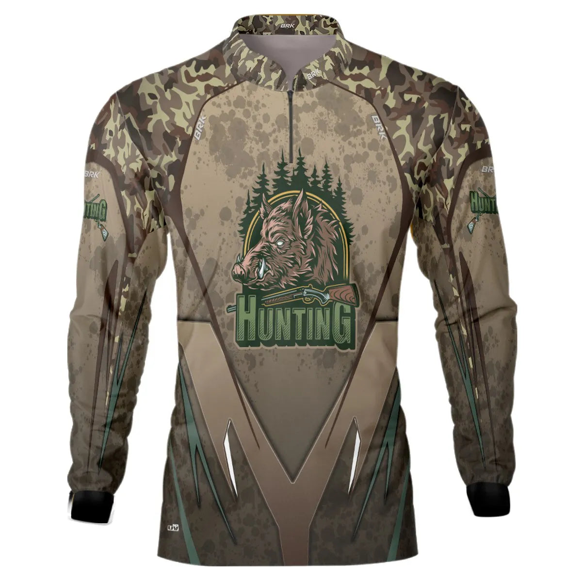 Camisa de Caça Brk Hunter Marrom com UV50+ - Brk Fishing
