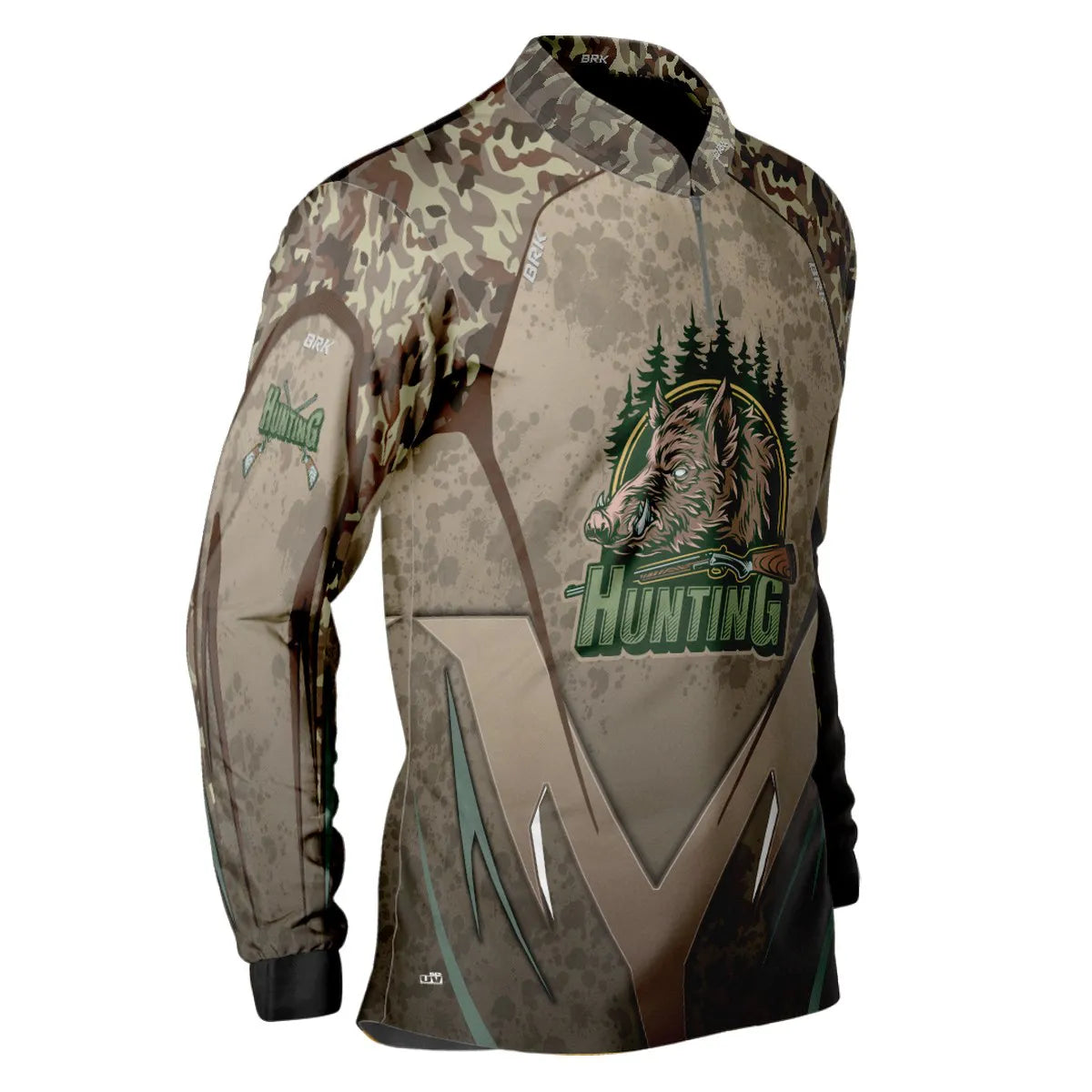 Camisa de Caça Brk Hunter Marrom com UV50+ - Brk Fishing