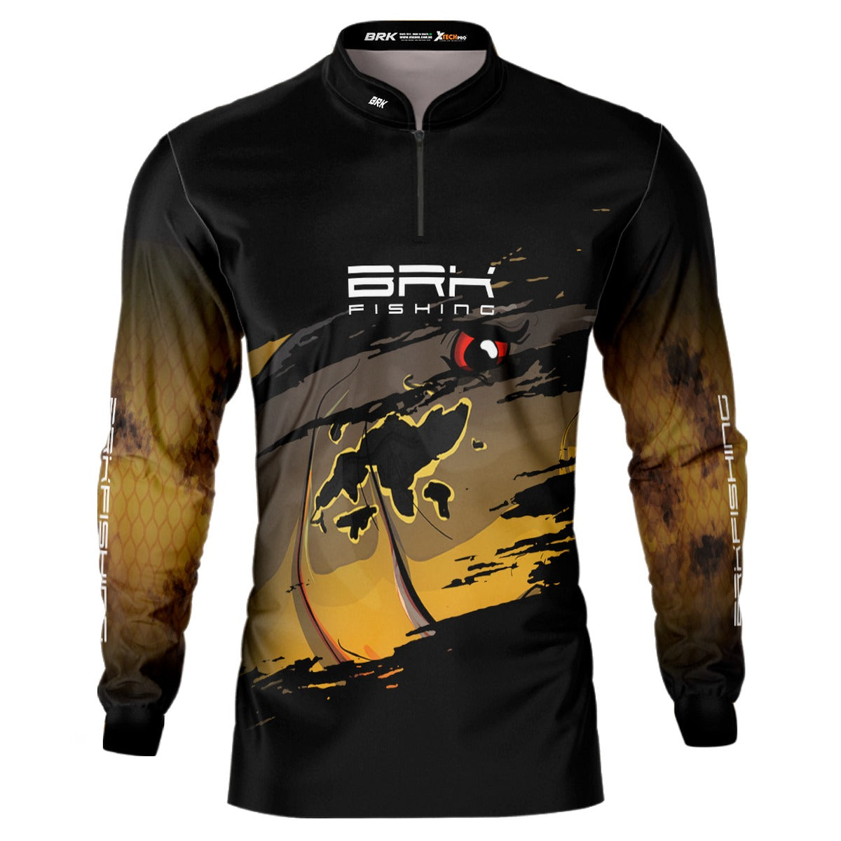 Camisa de Pesca Preta Brk Tucunaré Açu com Proteção UV50+ - Brk Fishing