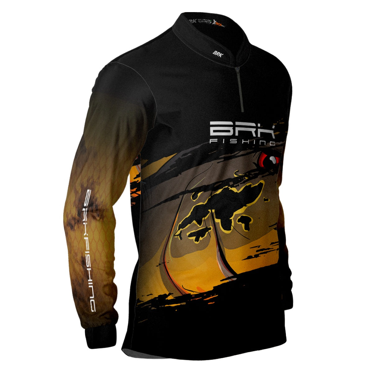 Camisa de Pesca Preta Brk Tucunaré Açu com Proteção UV50+ - Brk Fishing