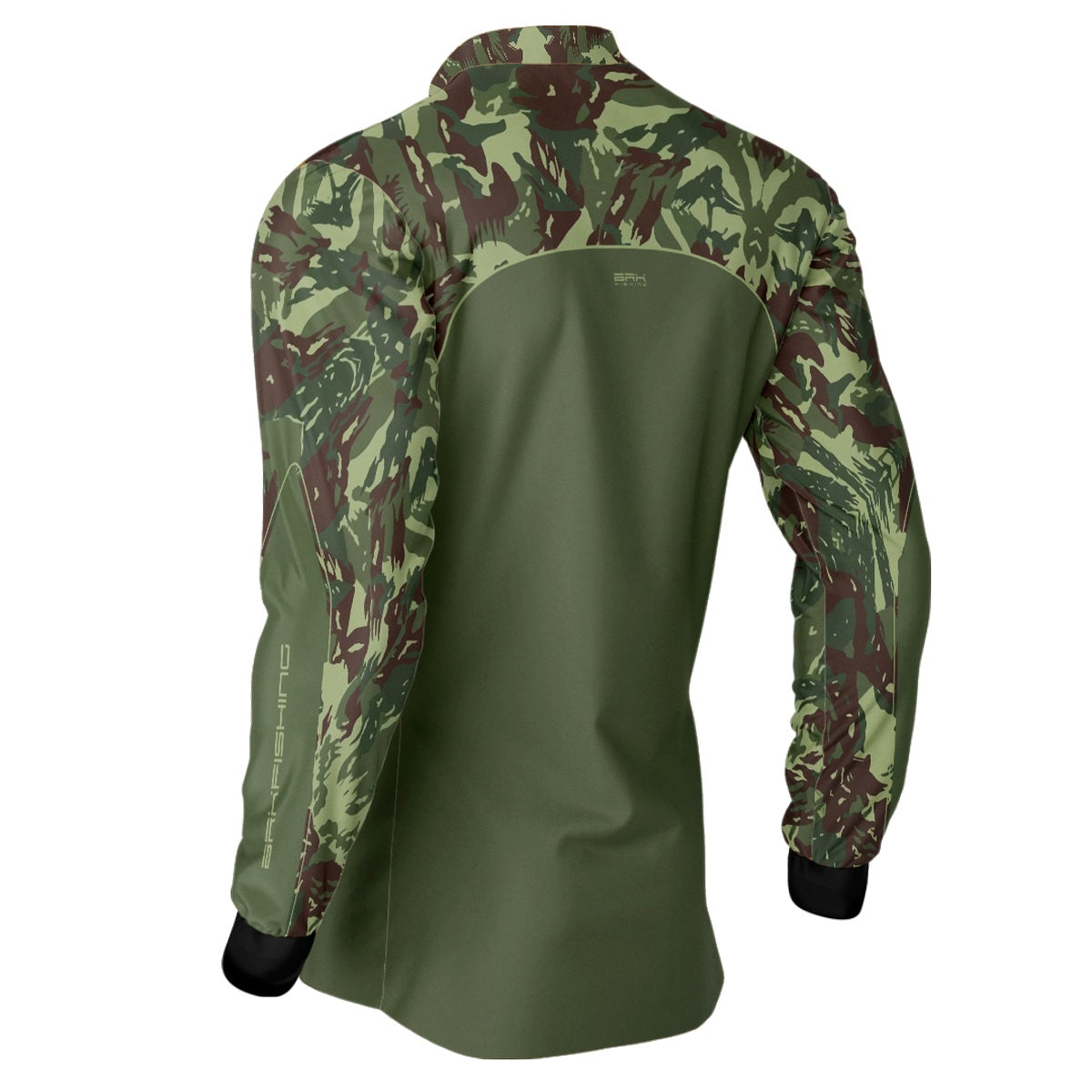 Camisa de Pesca Brk Verde Militar com Proteção UV50+ - Brk Fishing