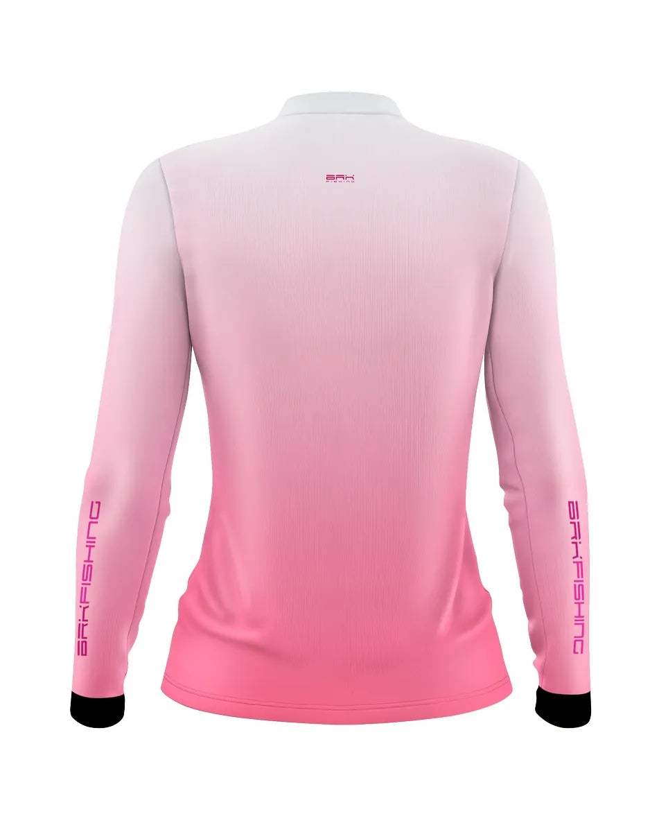 Camisa Feminina de Pesca  Brk Fishing Rosa Bebê Proteção UV50+ - Brk Fishing