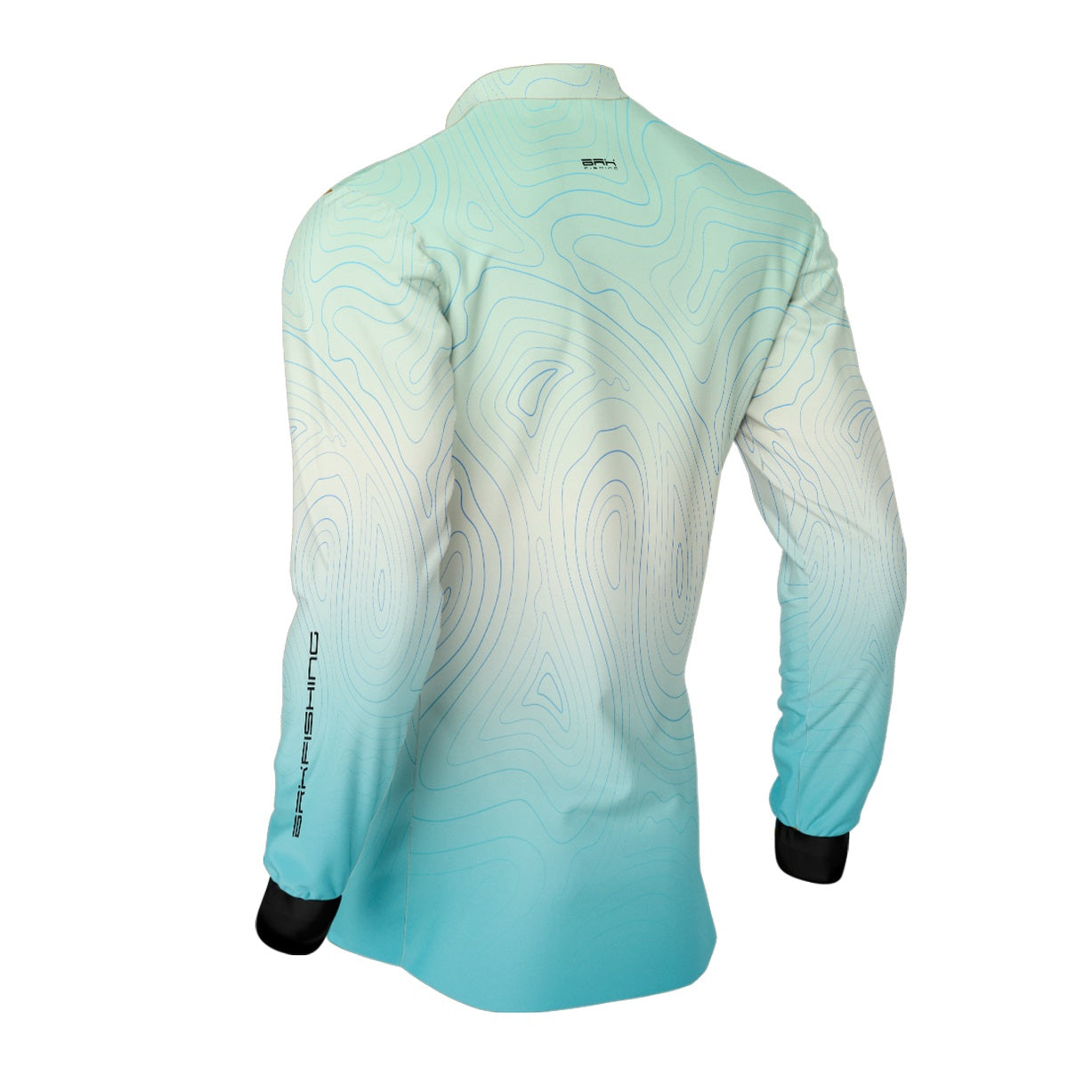 Camisa de Pesca Brk Ciano e Branco com Proteção UV50+ - Brk Fishing