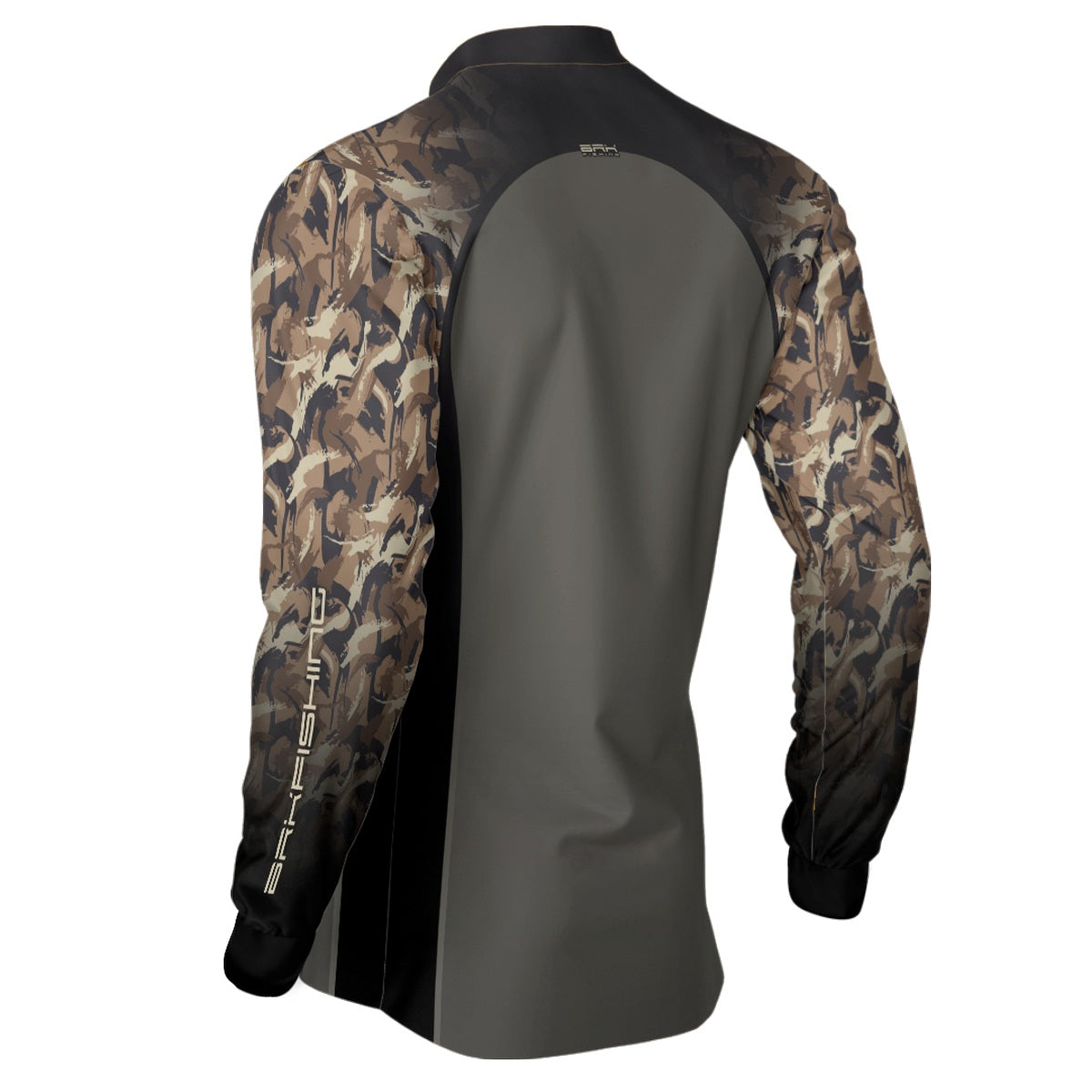 Camisa de Pesca Brk Camuflada e Cinza com Proteção UV50+ - Brk Fishing