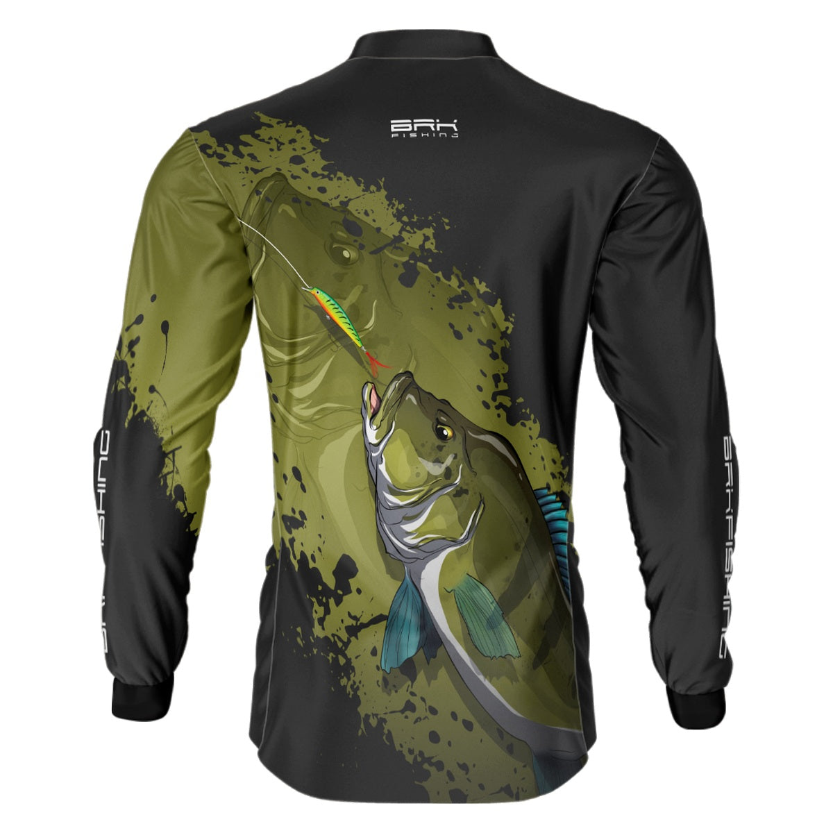 Camisa de Pesca Preto e Musgo Brk Tucunaré Azul com UV50+ - Brk Fishing