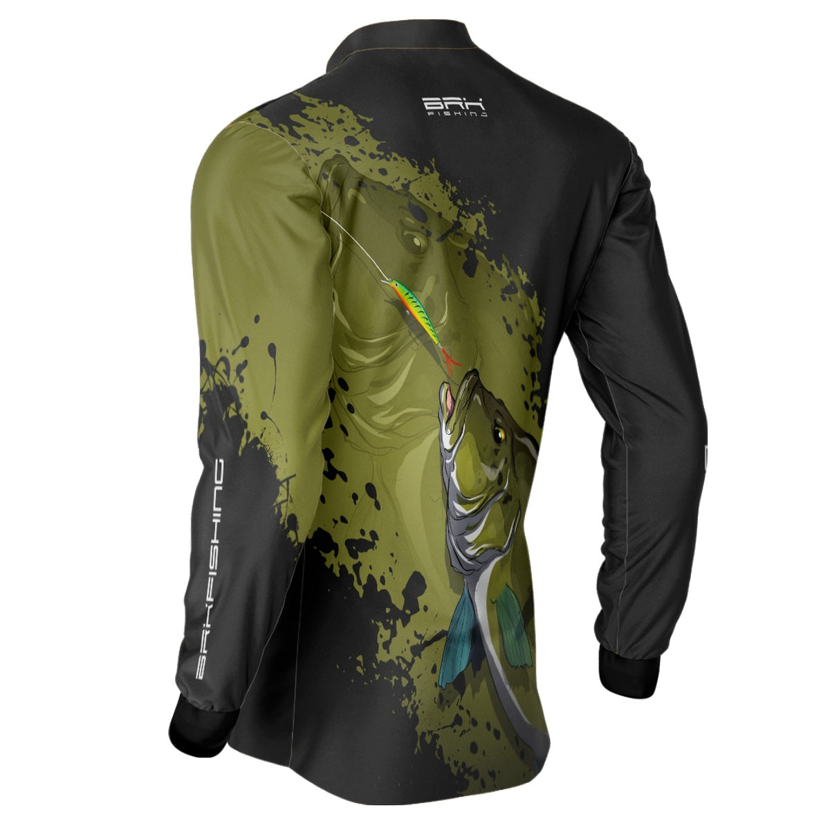 Camisa de Pesca Preto e Musgo Brk Tucunaré Azul com UV50+ - Brk Fishing