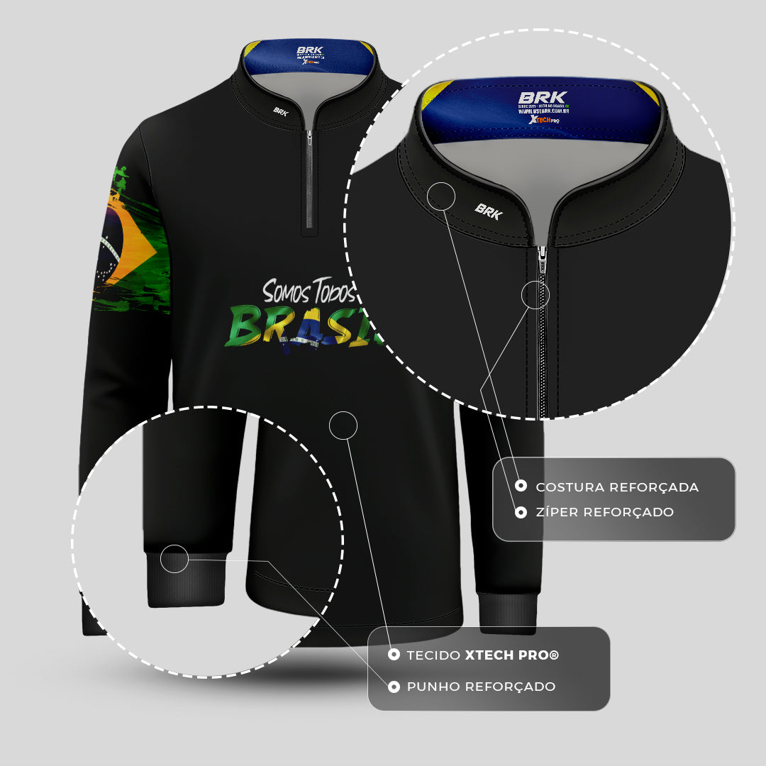 Camisa Agro Infantil Brk Patriota com Proteção Solar UV50+ - Brk Fishing