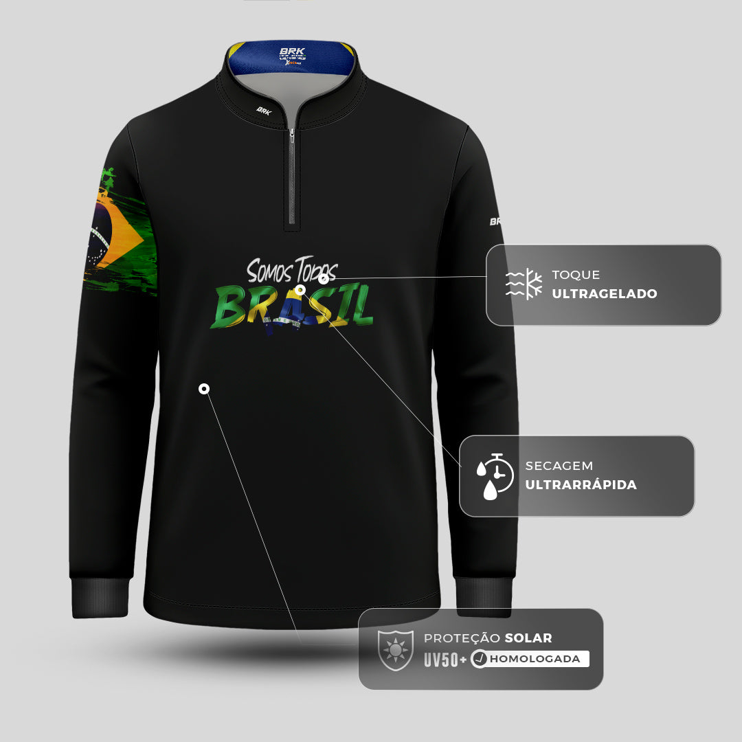 Camisa Agro Infantil Brk Patriota com Proteção Solar UV50+ - Brk Fishing