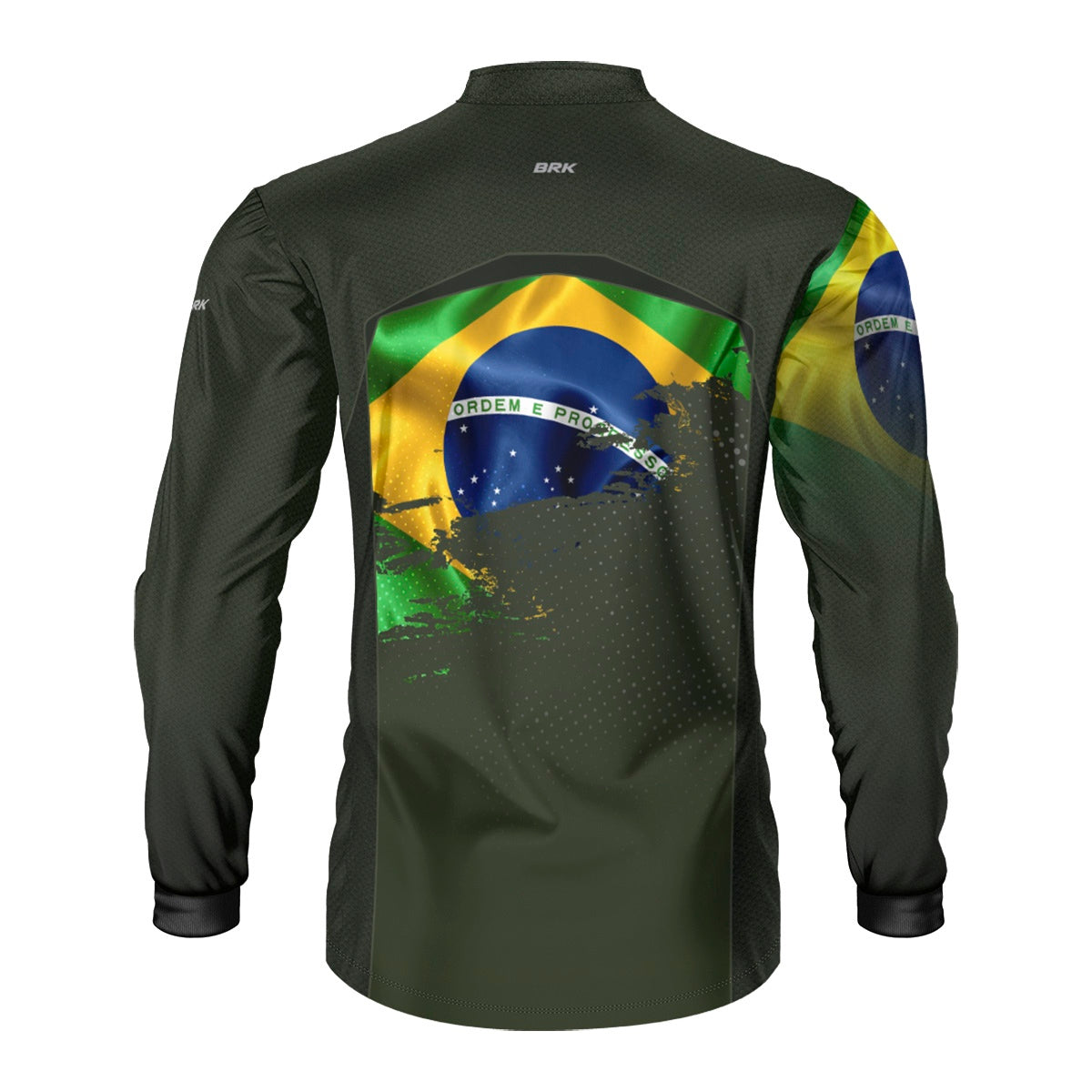 Camisa Agro Brk Brasil Verde Oliva com Proteção Solar UV50+ - Brk Fishing