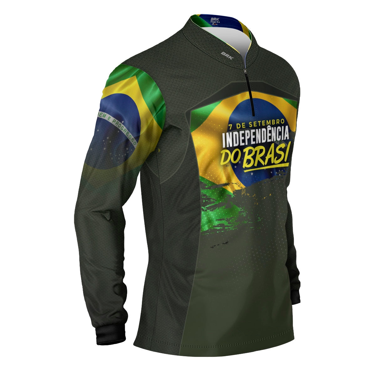Camisa Agro Brk Independência do Brasil Verde Oliva com Proteção Solar UV50+ - Brk Fishing