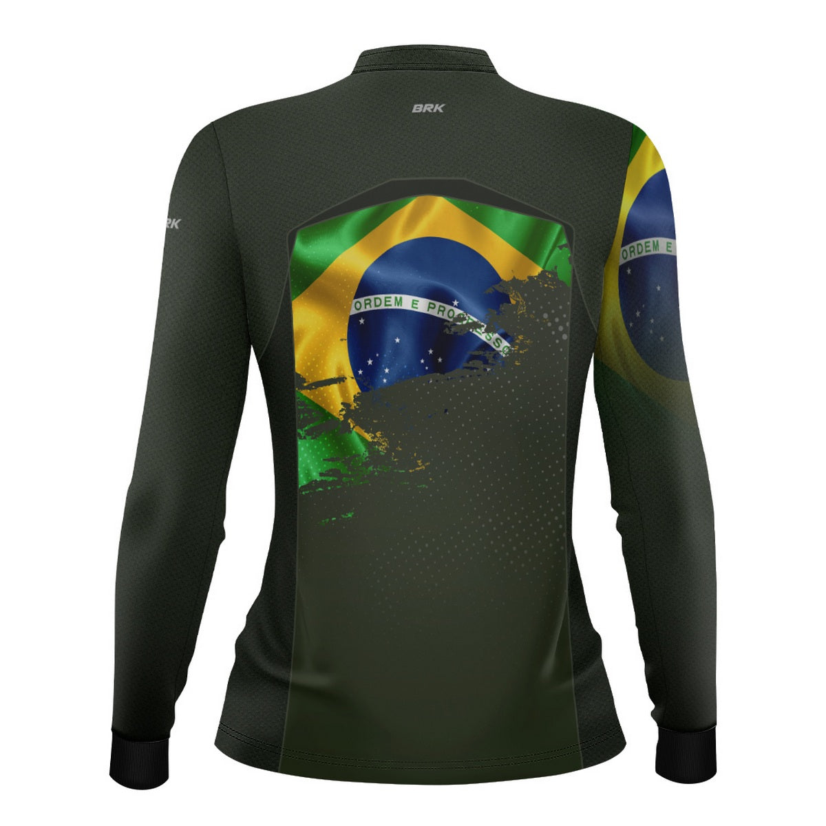 Camisa Agro Feminina Brk Independência do Brasil Verde Oliva com Proteção Solar UV50+ - Brk Fishing
