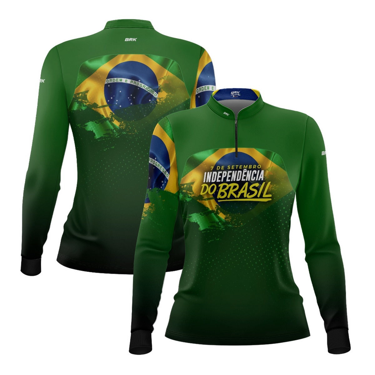 Camisa Agro Feminina Brk Independência Brasil com Proteção Solar UV50+ - Brk Fishing