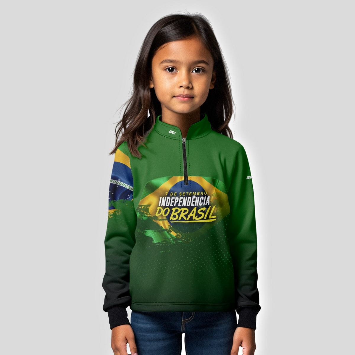 Camisa Agro Infantil Brk Independência Brasil com Proteção Solar UV50+ - Brk Fishing