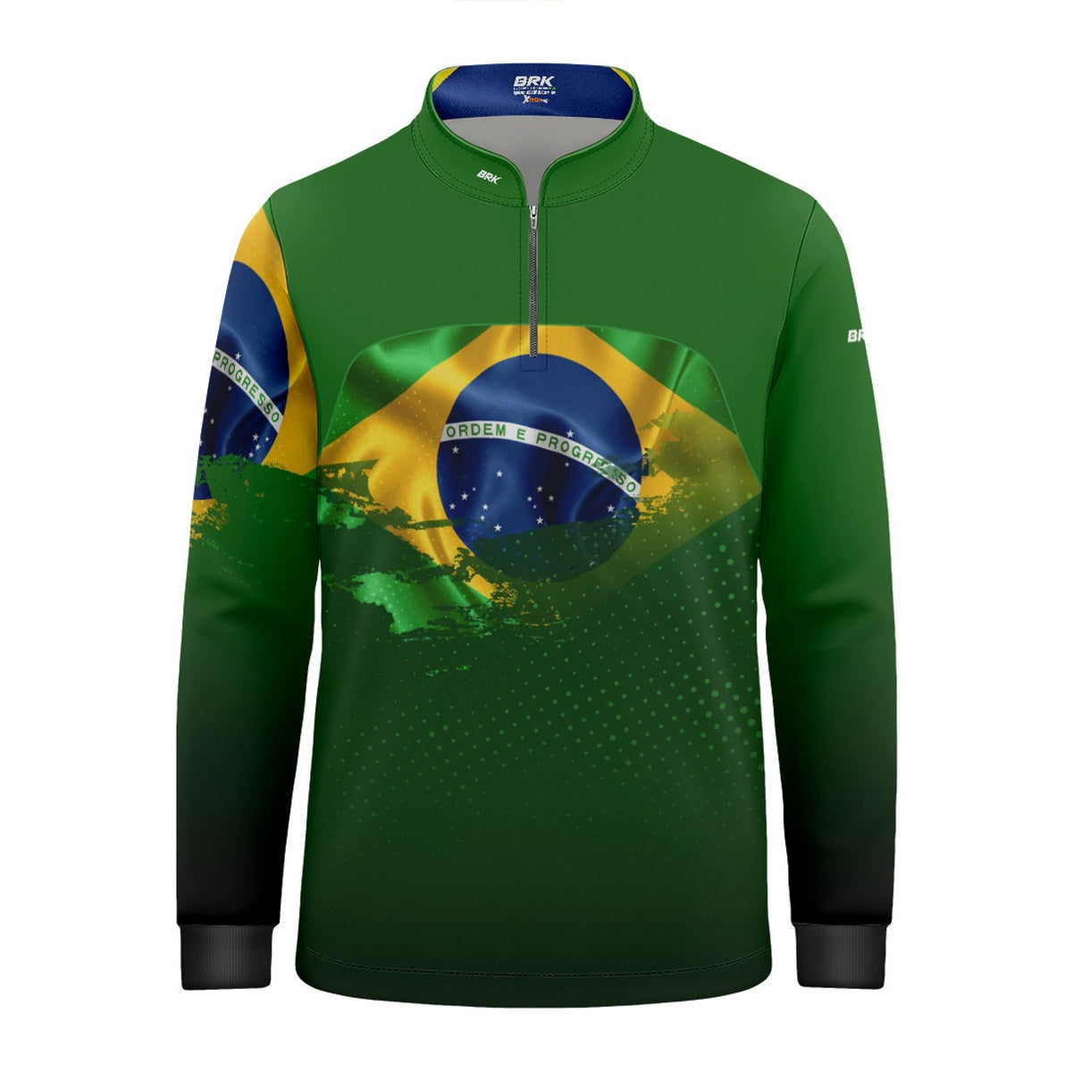 Camisa Agro Infantil Brk Brasil Verde com Proteção Solar UV50+ - Brk Fishing